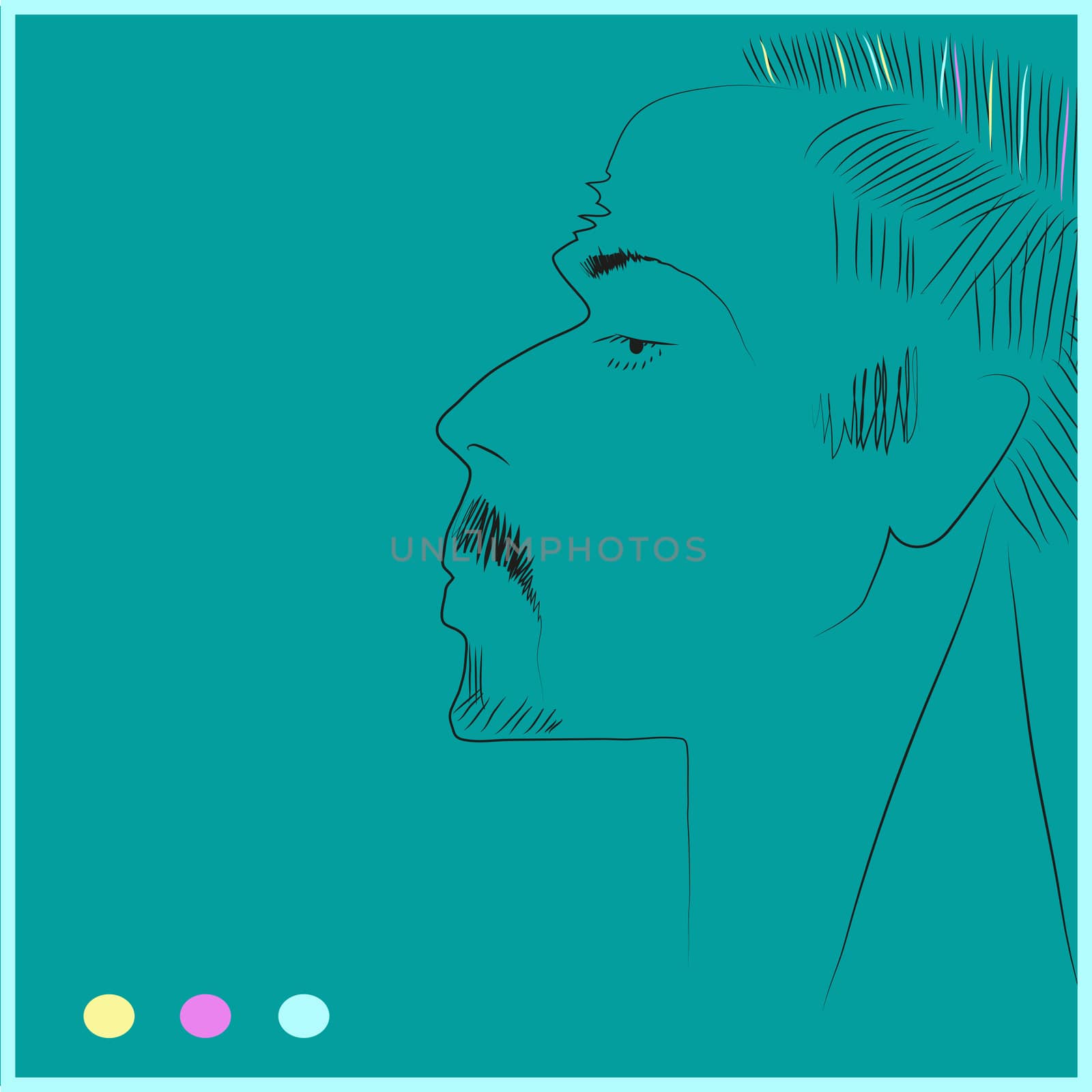 Portrait of man, illustration