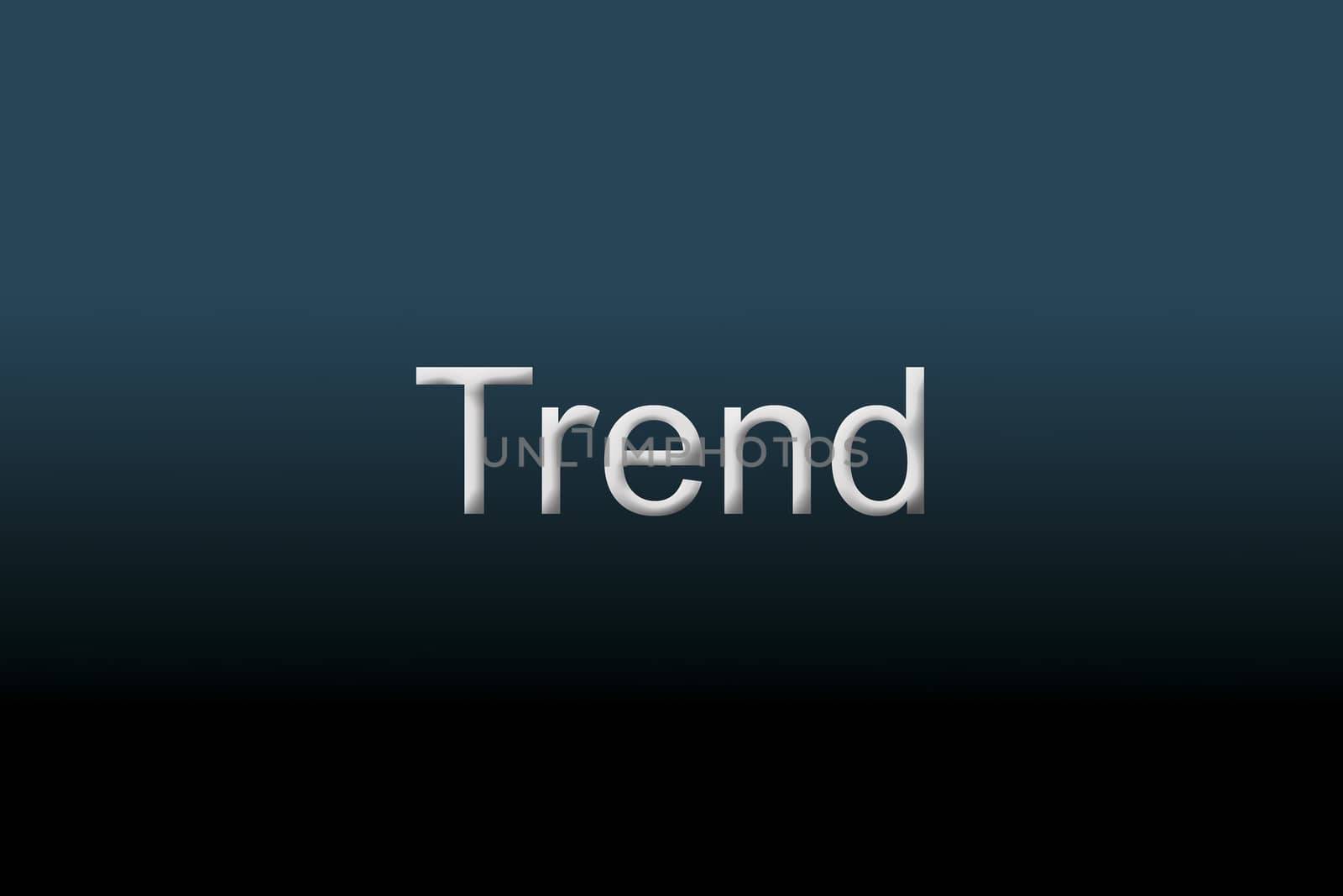 Trend written against a blue background to understand a financial concept