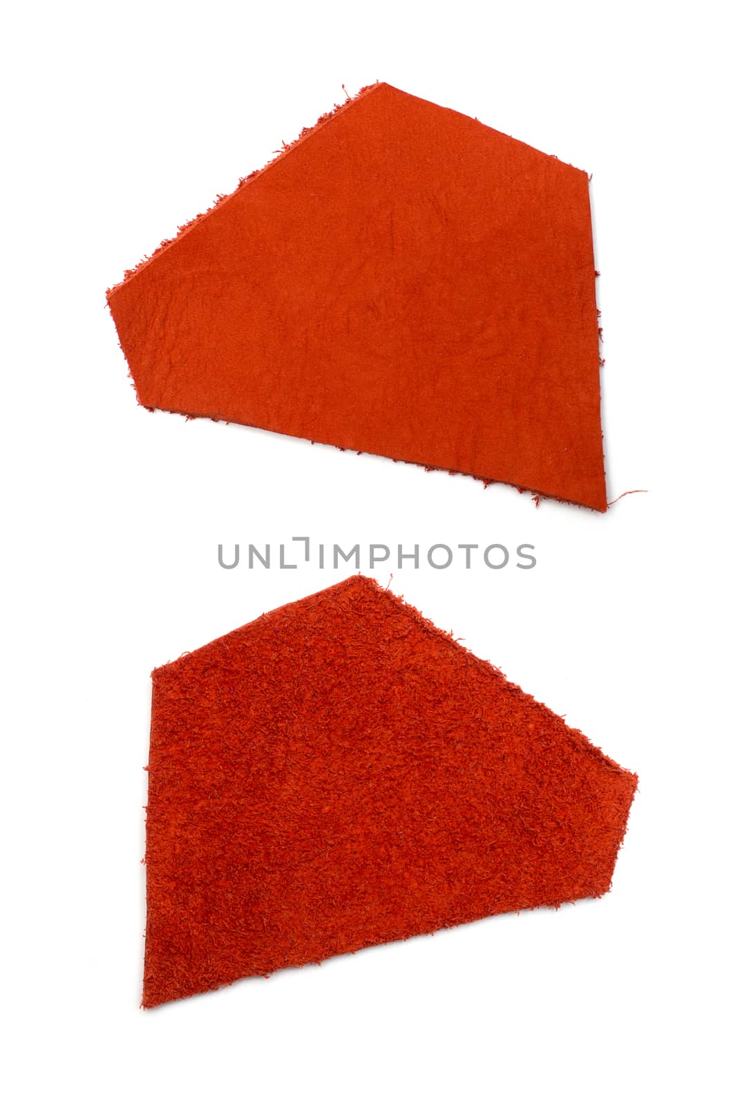 piece of leather isolated on white background