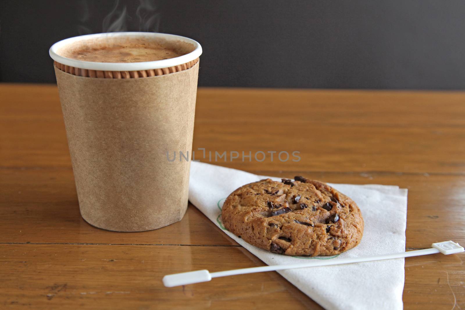 Coffee and Cookie, empty space for cup branding and copy