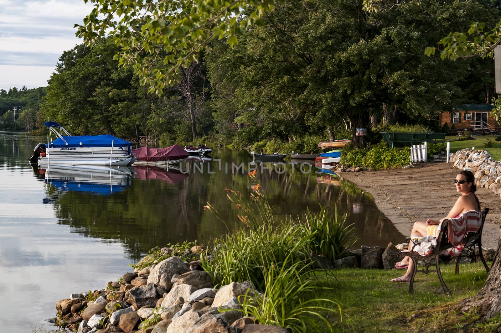 Lake shore in Maine by edella