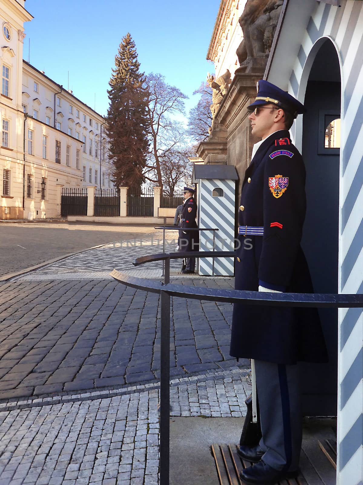 PRAGUE, CZECH REPUBLIC - NOVEMBER 13, 2012: The guard of honor guards at the presidential Palace in Prague castle.