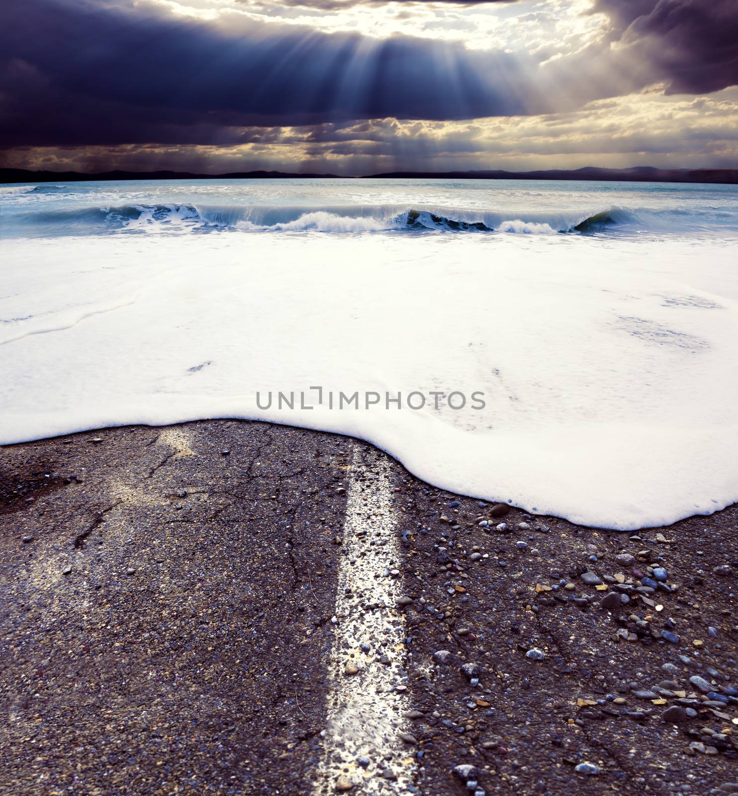 Road and sea.Sea storm concept by carloscastilla