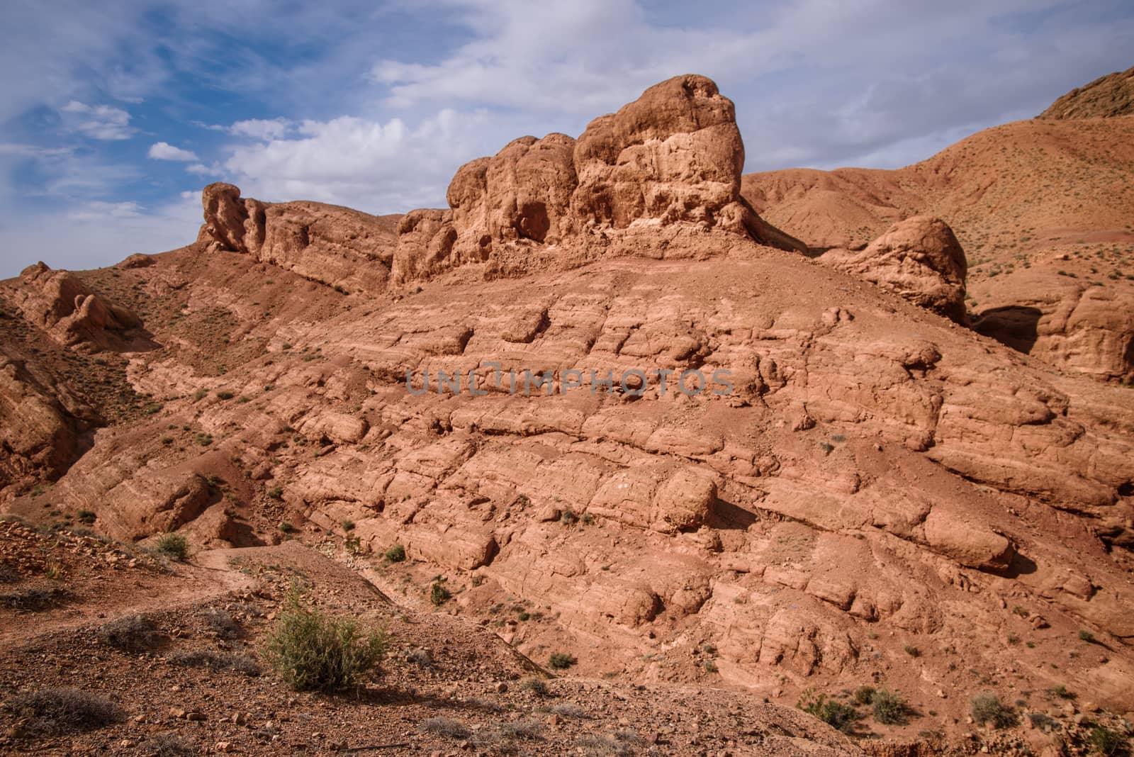 Scenic landscape in Dades Gorges, Atlas Mountains, Morocco by johnnychaos