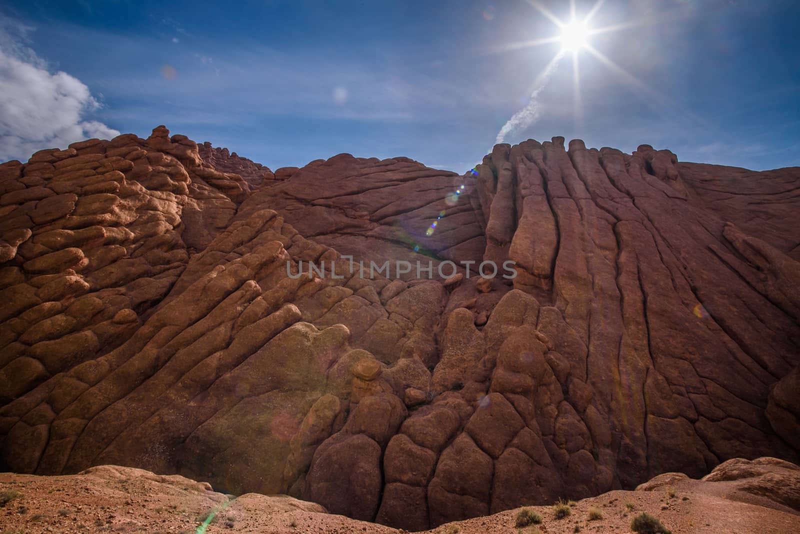 Scenic landscape in Dades Gorges, Atlas Mountains, Morocco by johnnychaos