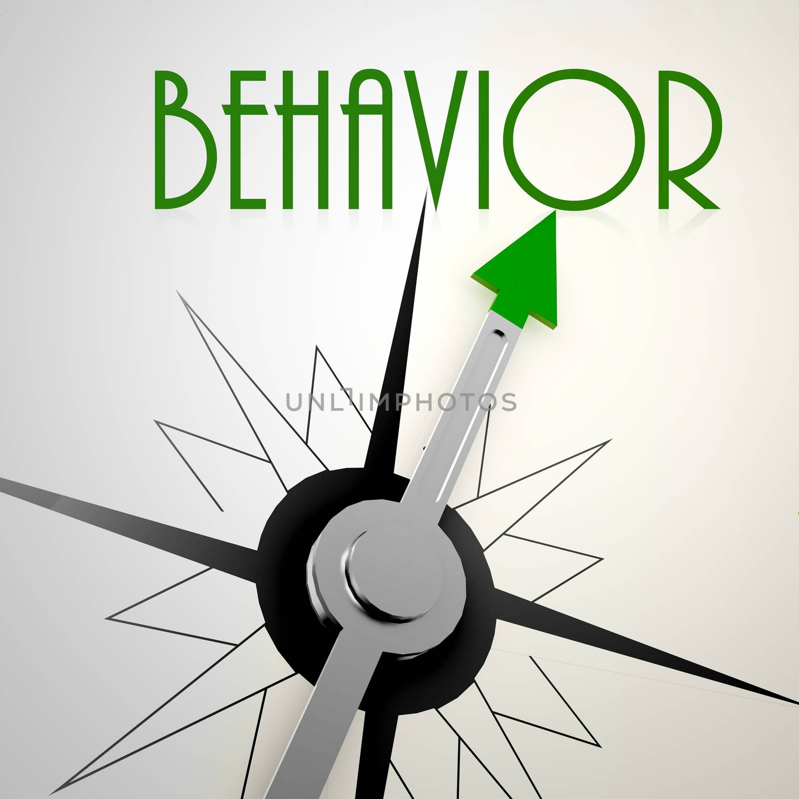 Behavior on green compass. Concept of healthy lifestyle