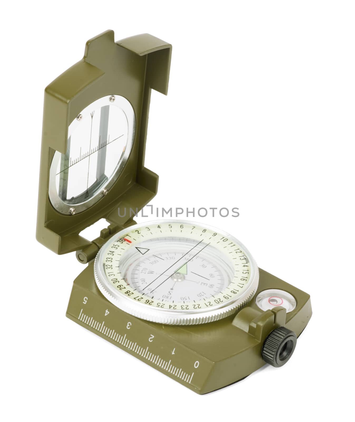 Vintage compass on white by cherezoff