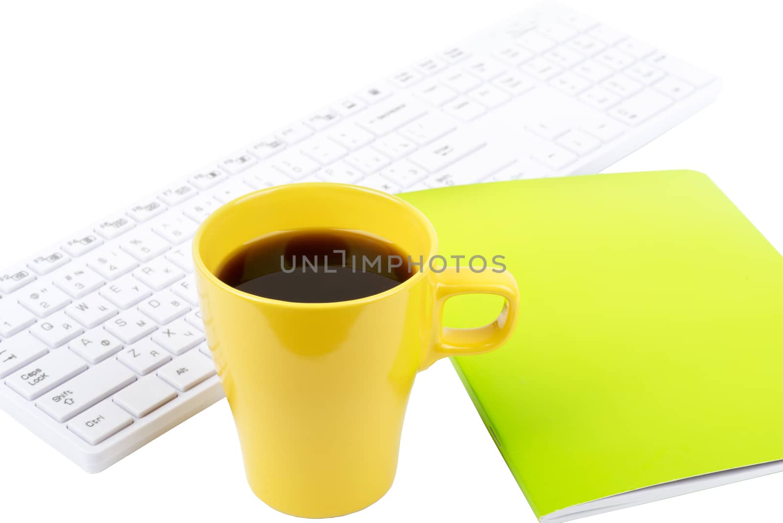 Cup of coffee with keyboard by cherezoff