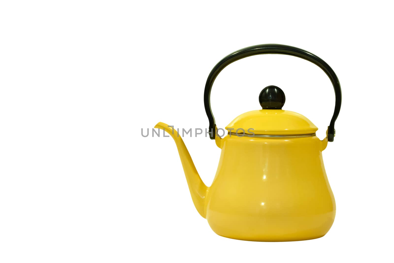 yellow old tea kettle