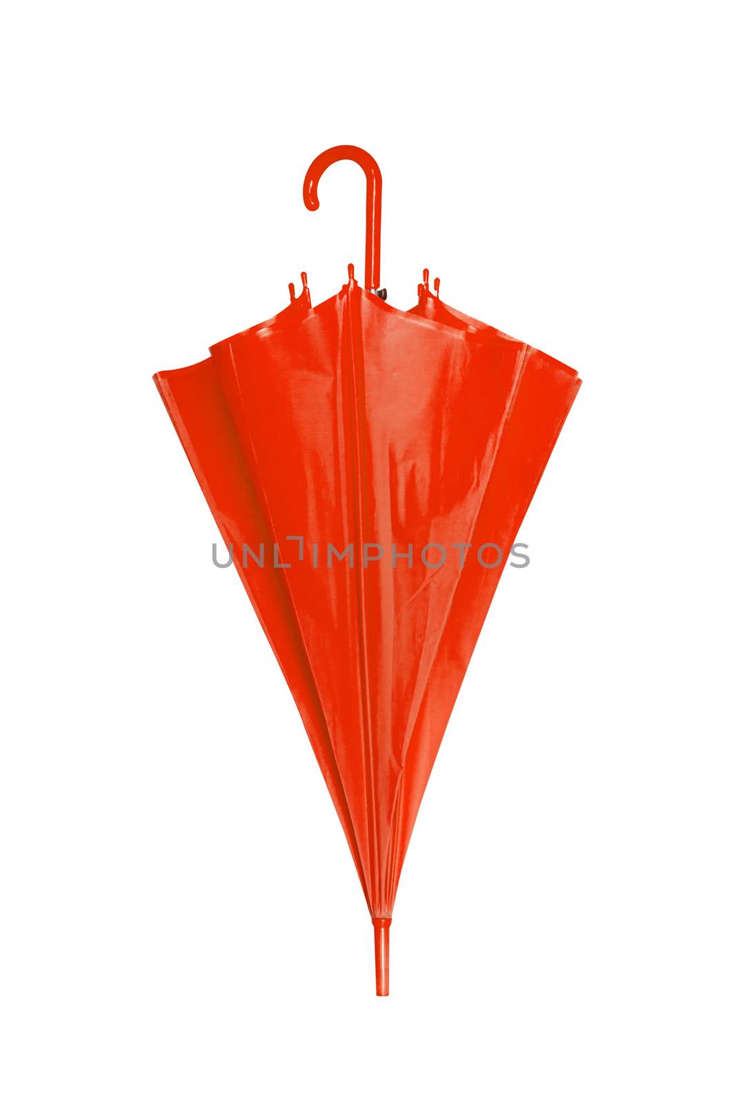 Red umbrella isolated on a white background
