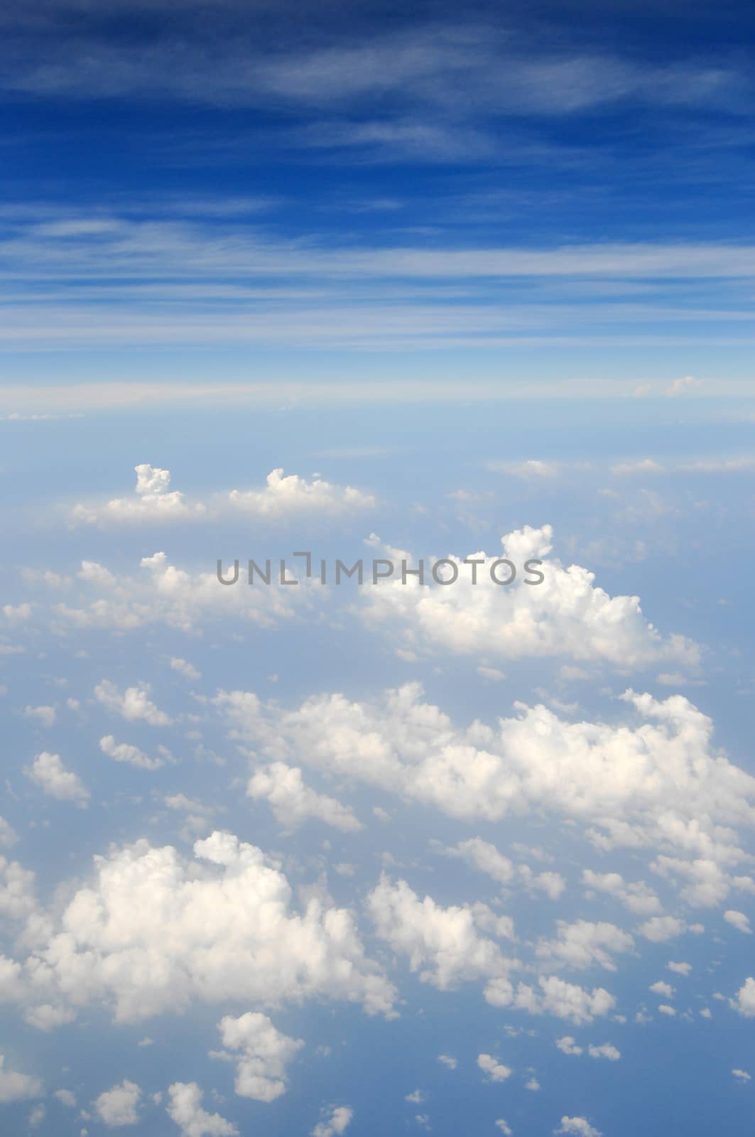 bright blue sky with clouds