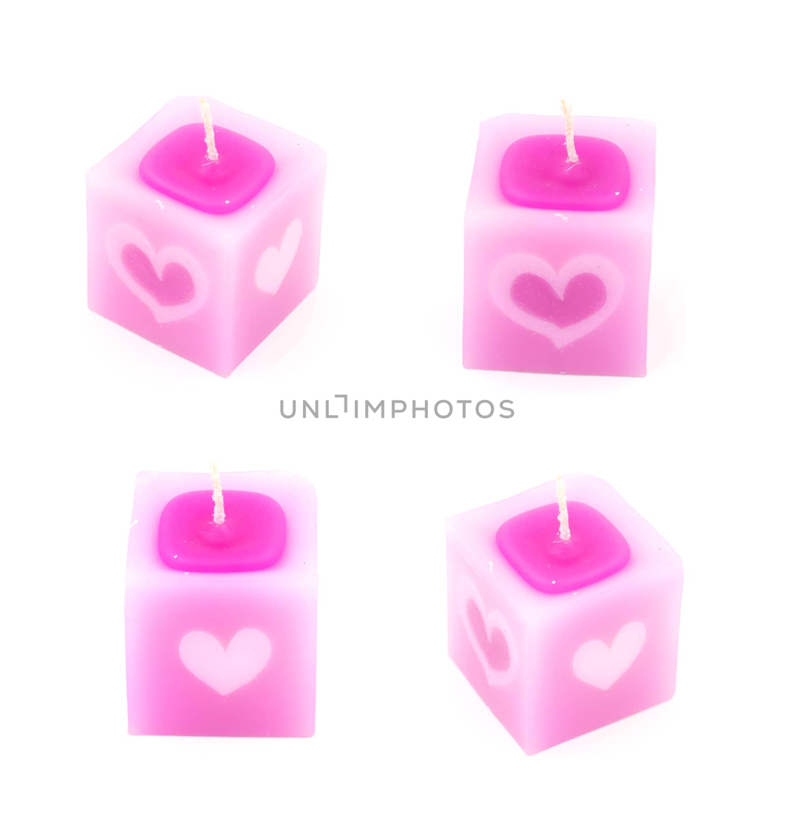 Candle with heart pattern for Saint Valentine's day.