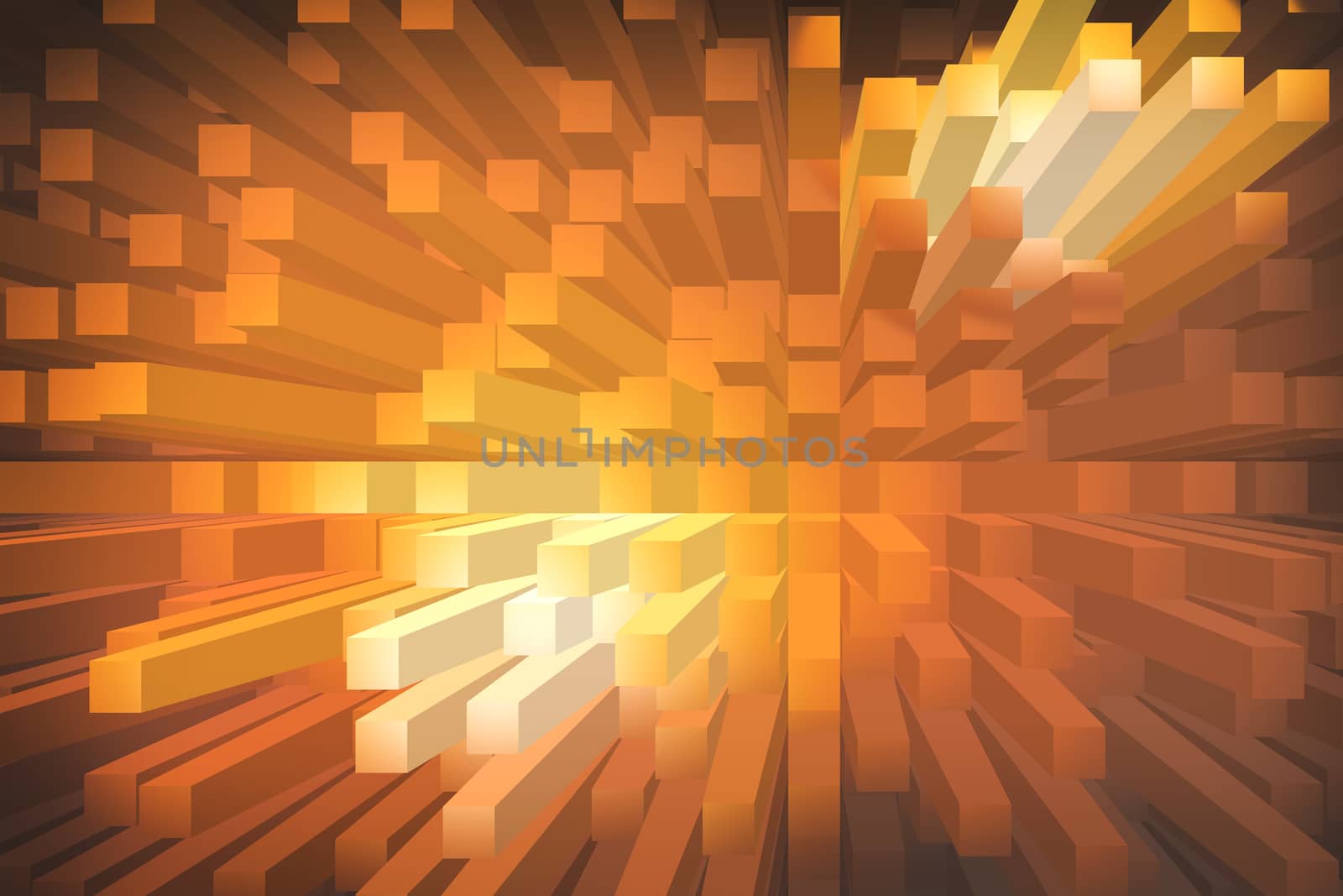Orange extrude geometric abstract background