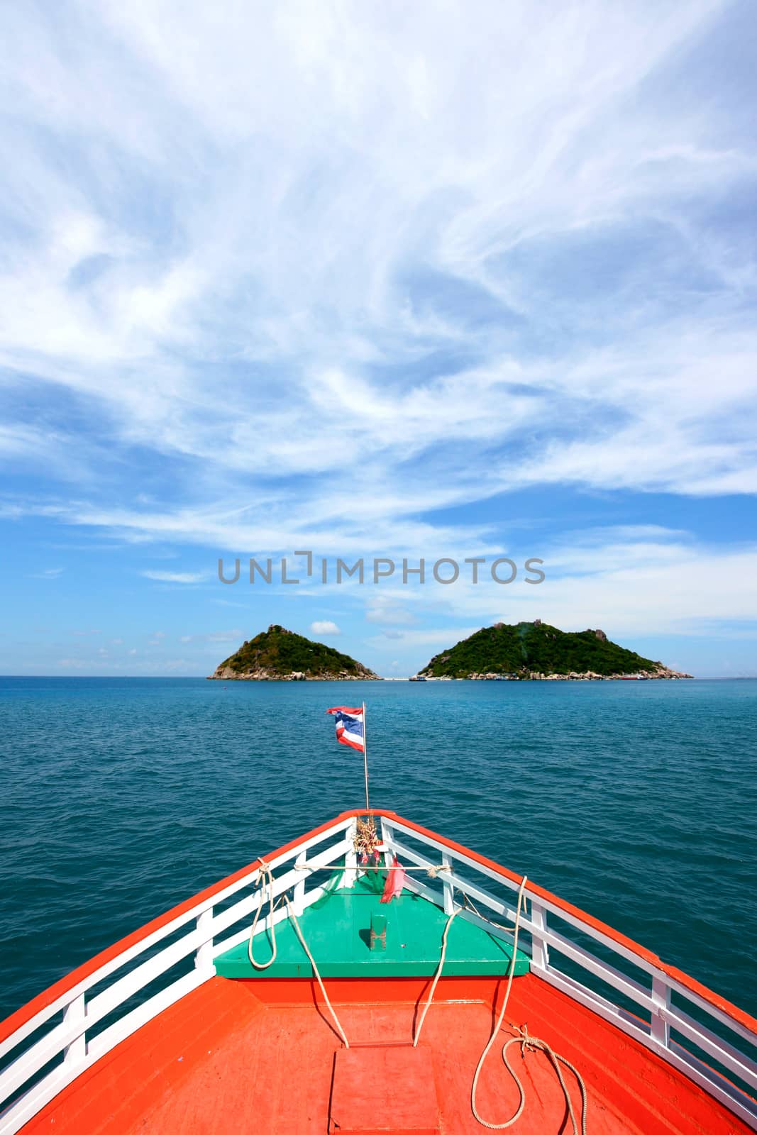 Travel boat heading to the Thailand sea