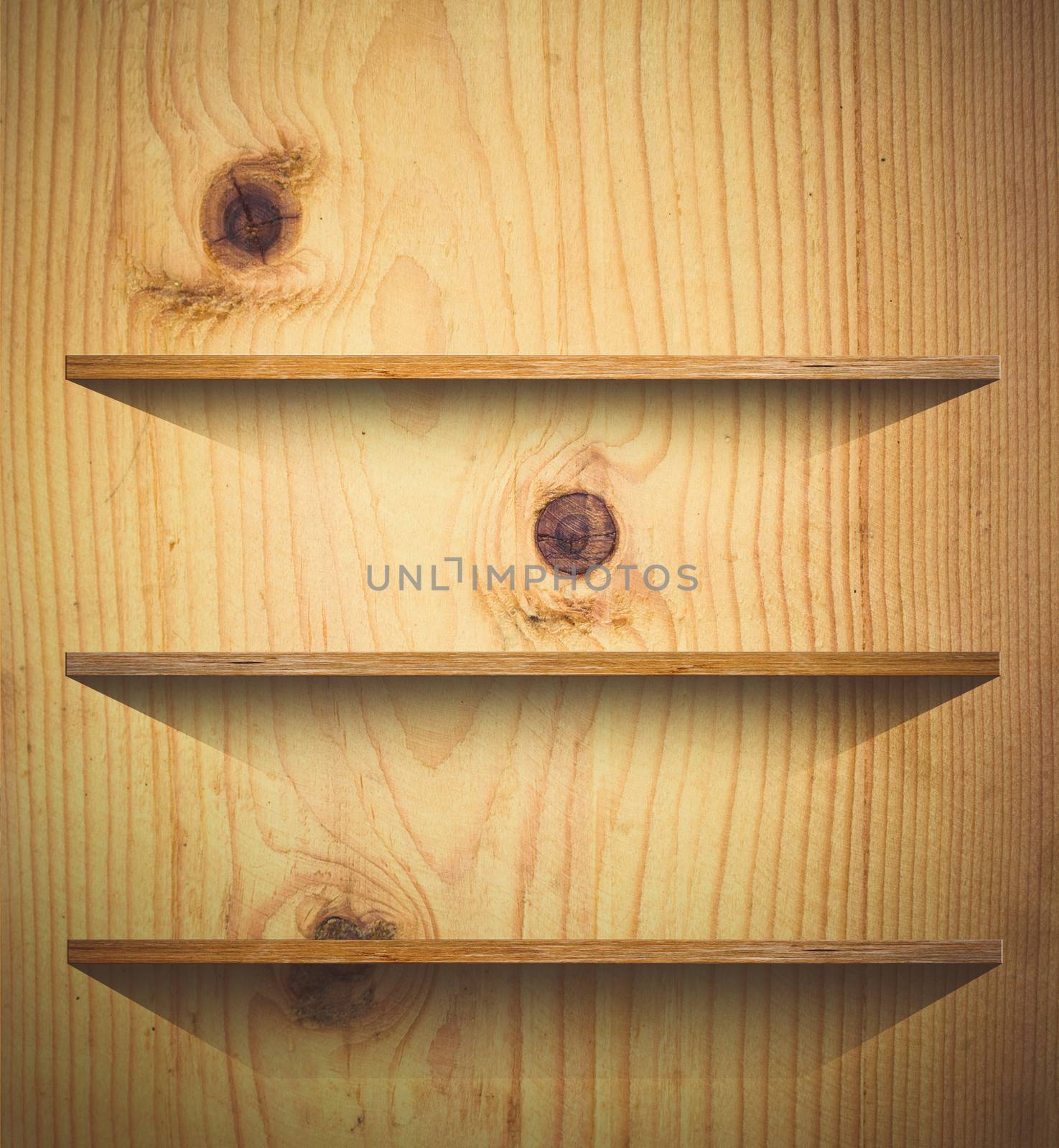 Wooden book Shelf background - vintage effect style