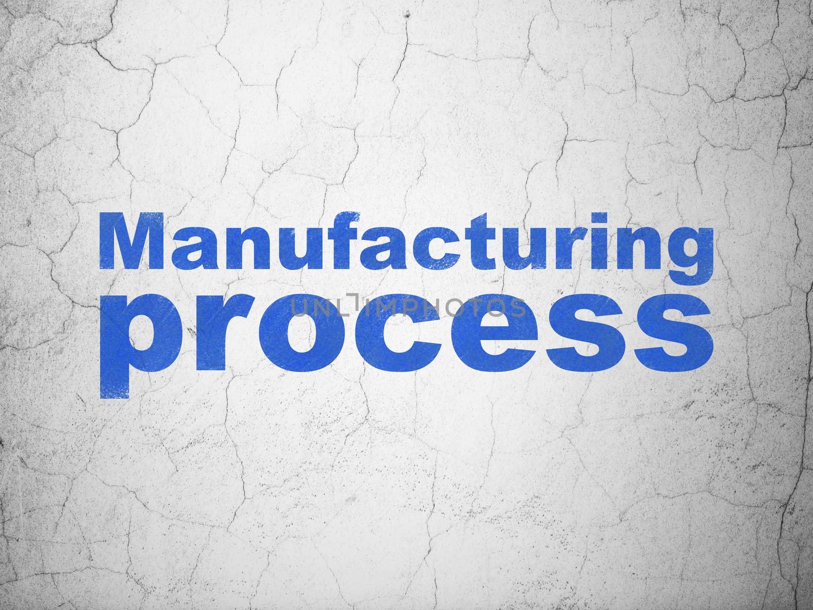 Industry concept: Blue Manufacturing Process on textured concrete wall background