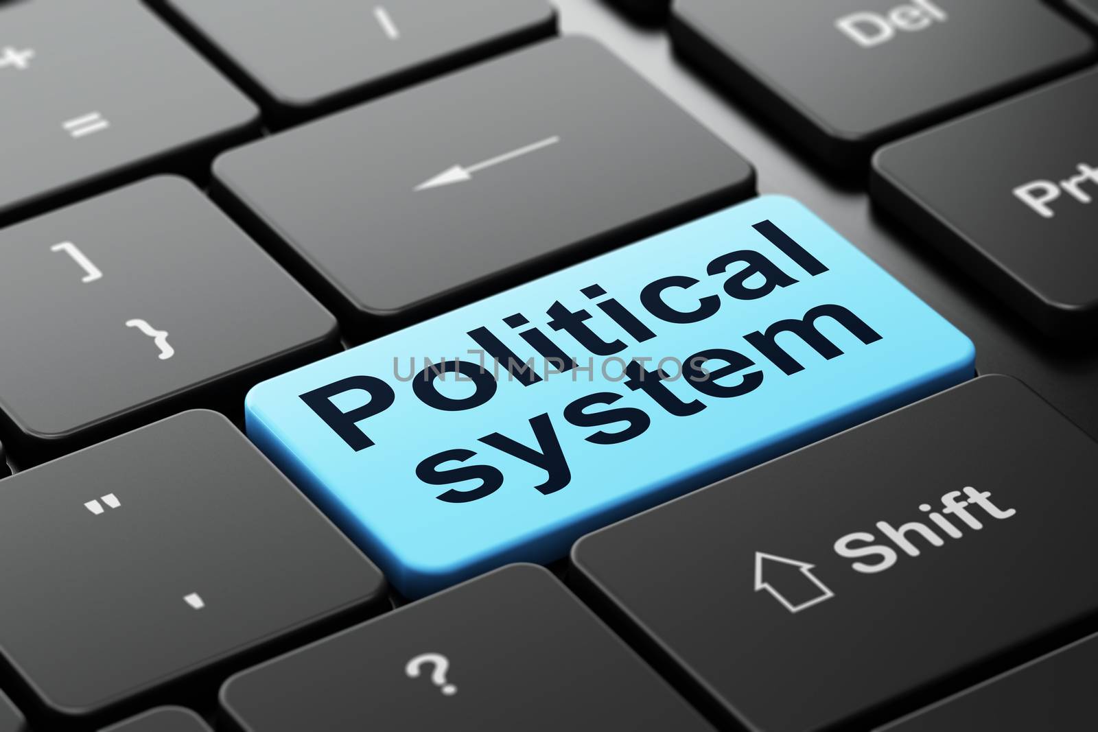 Political concept: Political System on computer keyboard background by maxkabakov