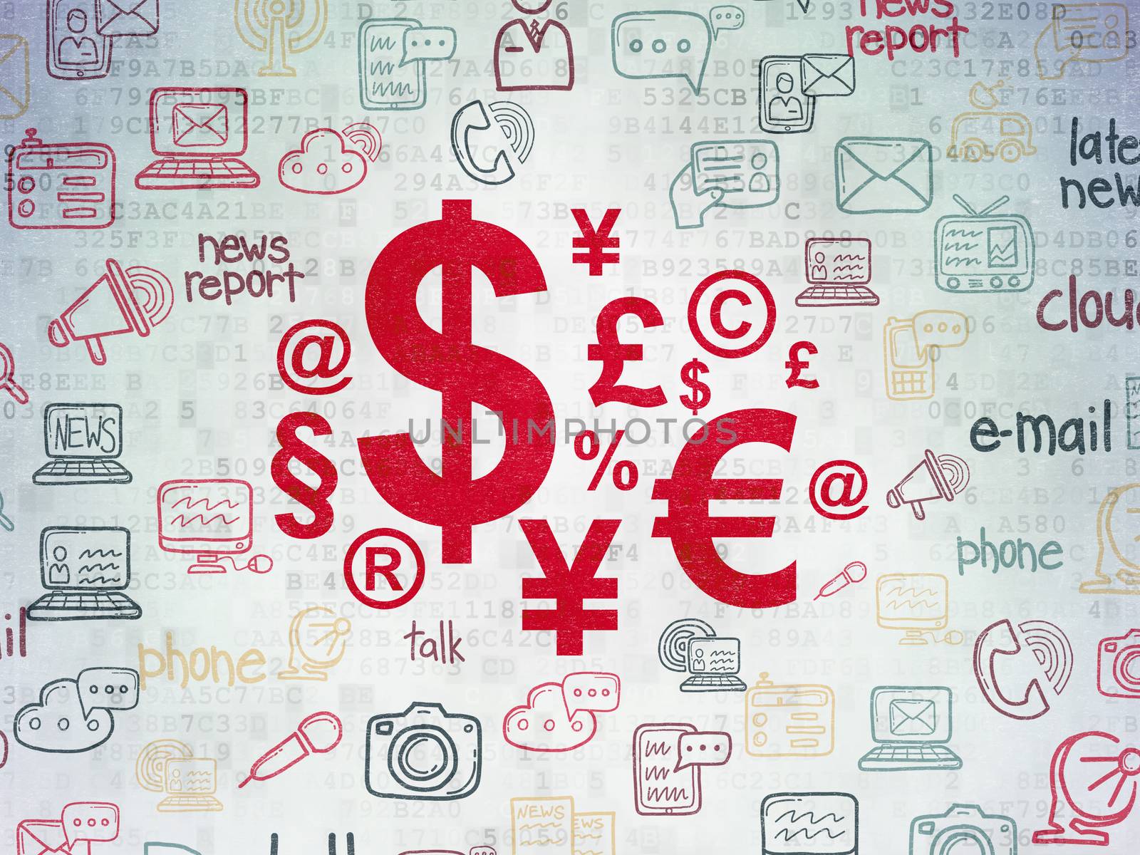 News concept: Finance Symbol on Digital Paper background by maxkabakov