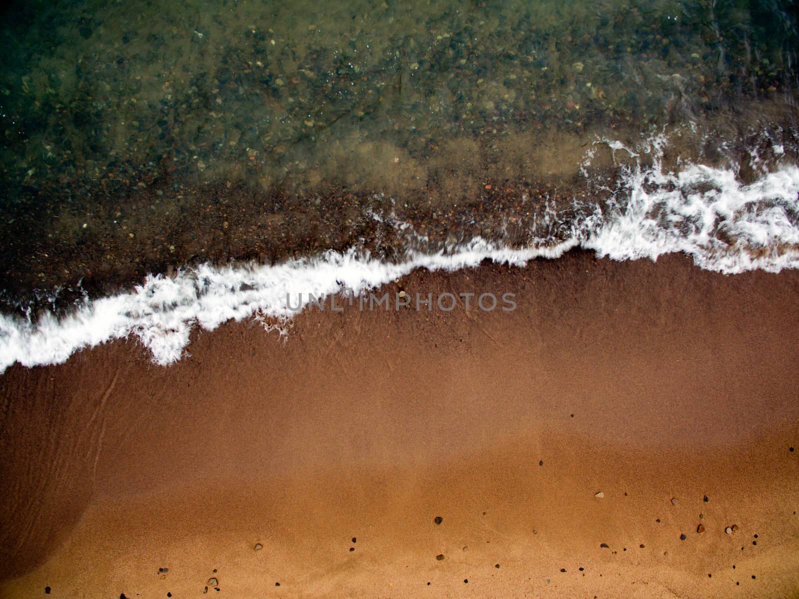 Waters edge on the beach