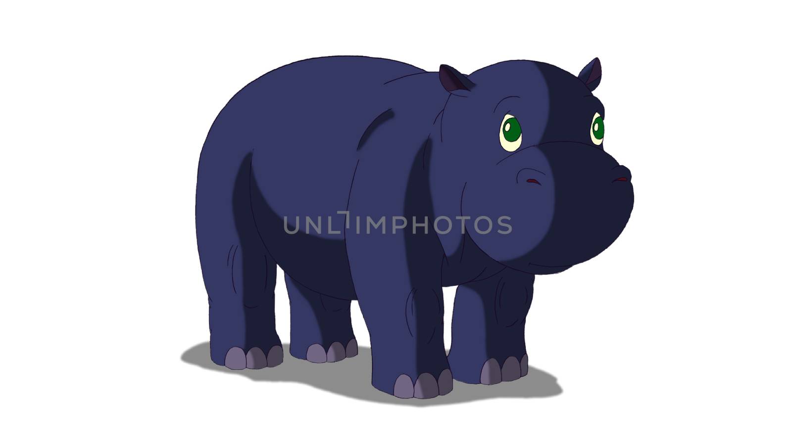 Digital painting of the little Hippo