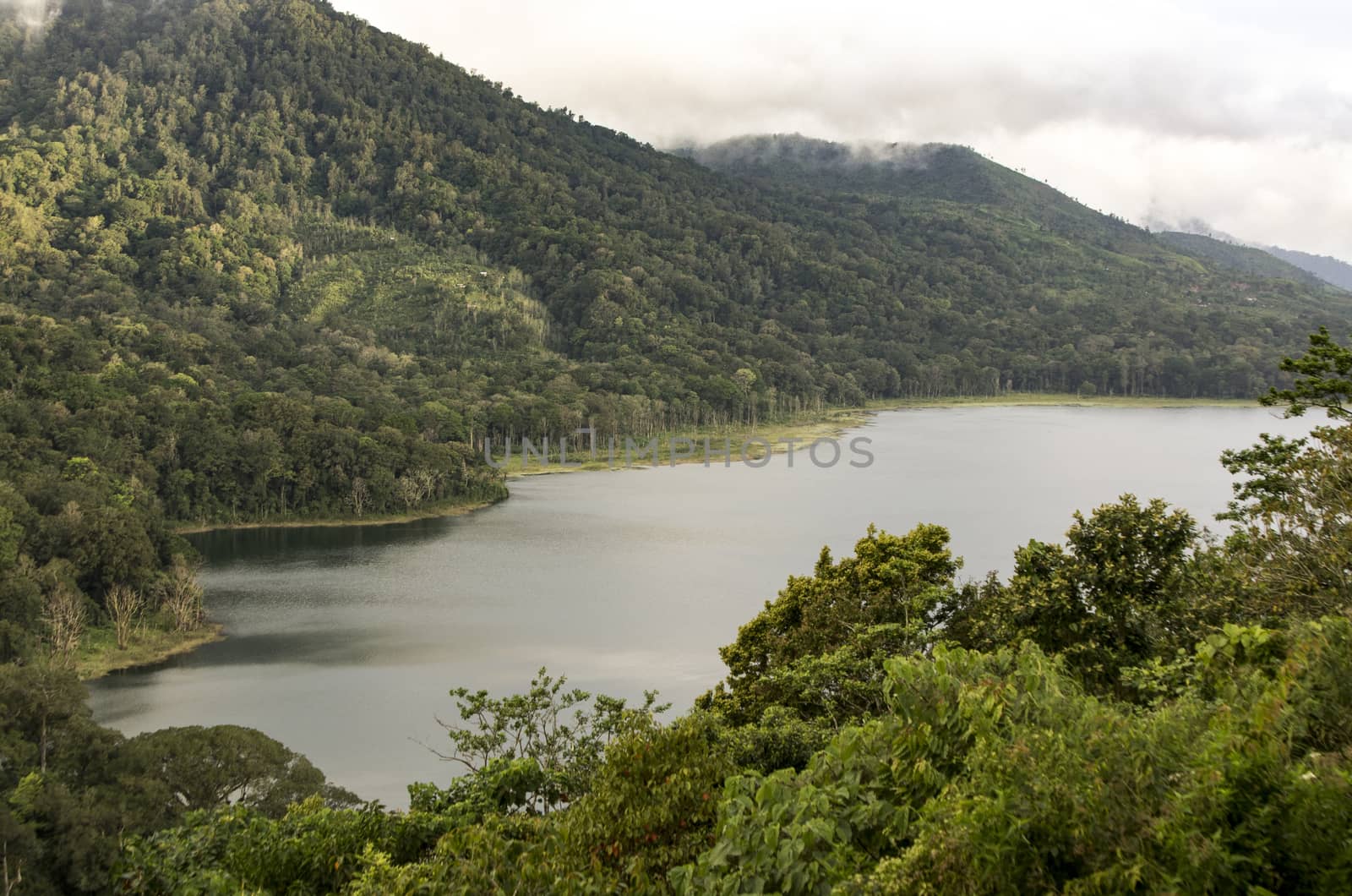 Bali, Indonesia. Panoramic view to Danau Tamblingan lake and Danau Buyan. Earth international day - April 22 2016. Environmental protection