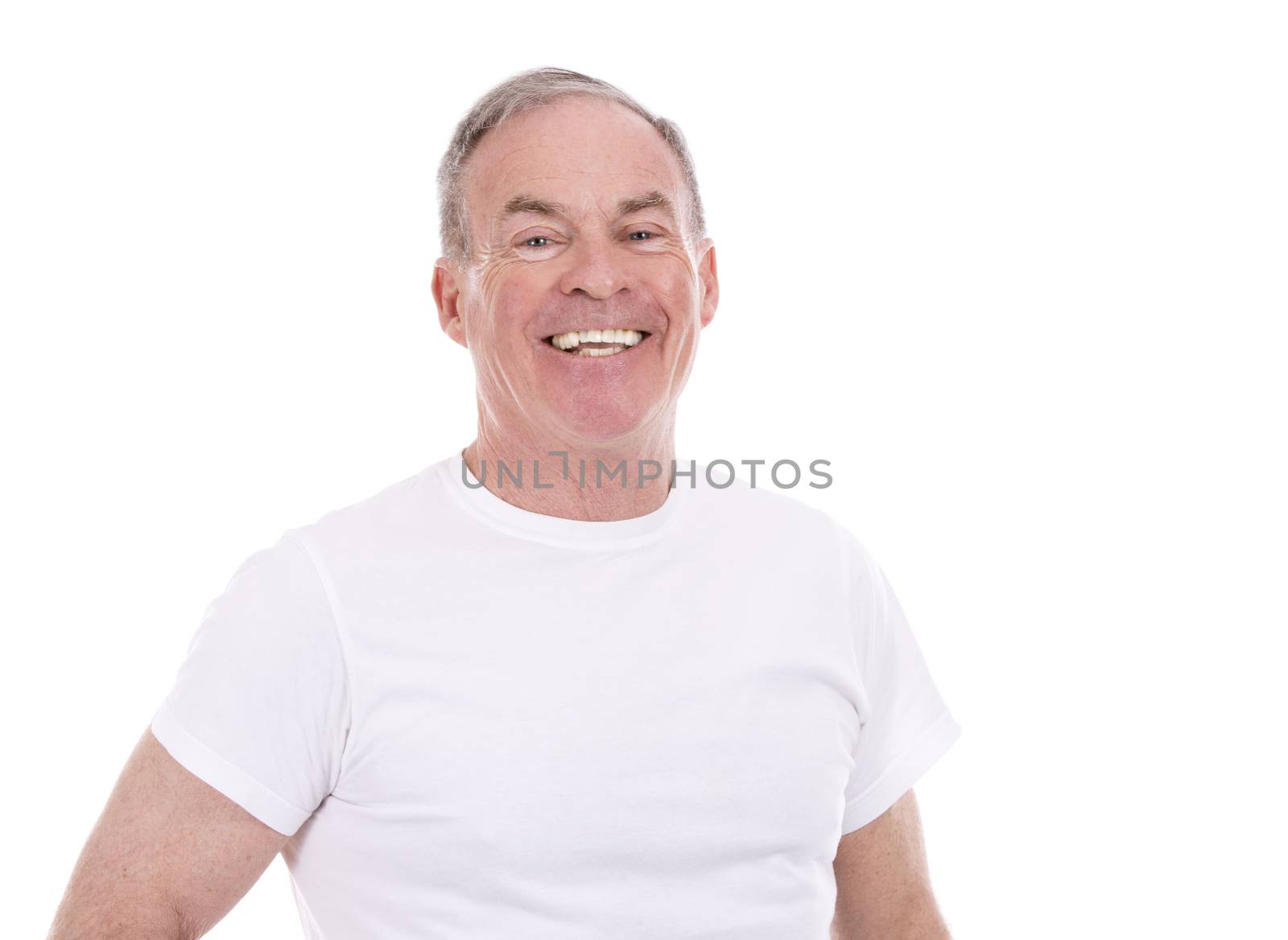 handsome caucasian man wearing summer outfit on white background