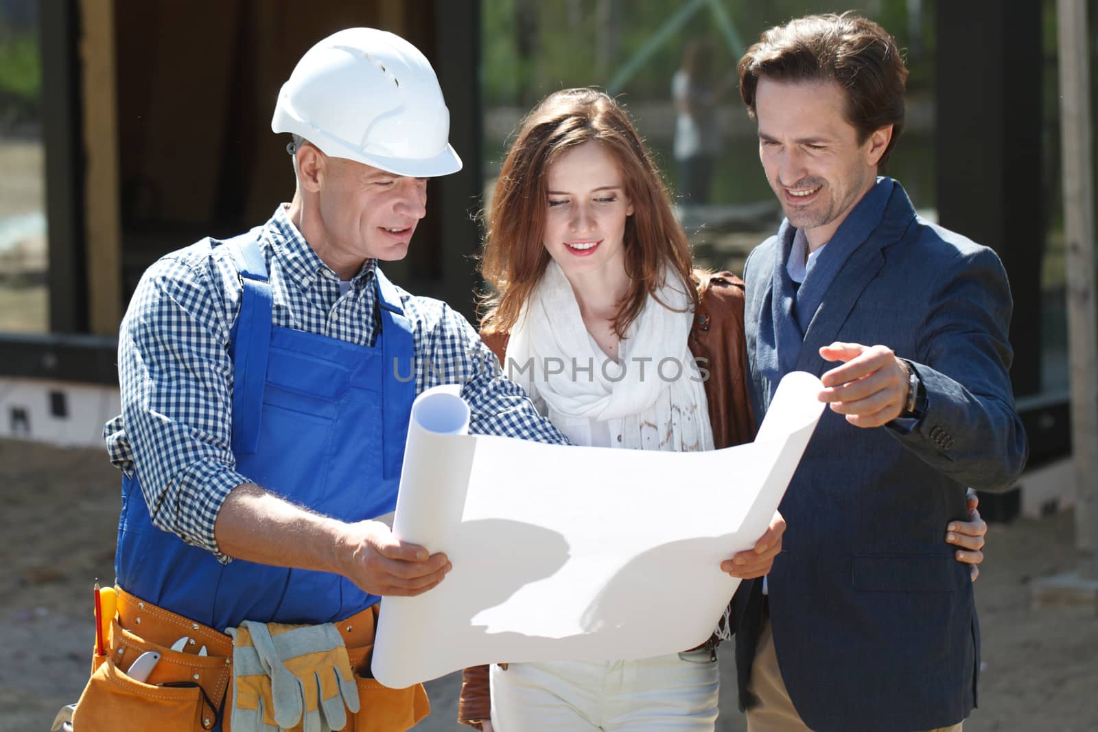 Foreman shows house plans to couple by ALotOfPeople