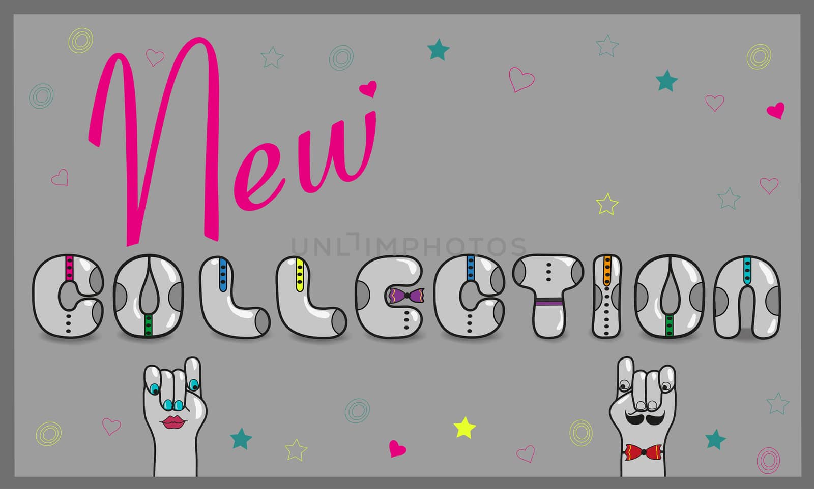 Inscription New Collection with hipster style