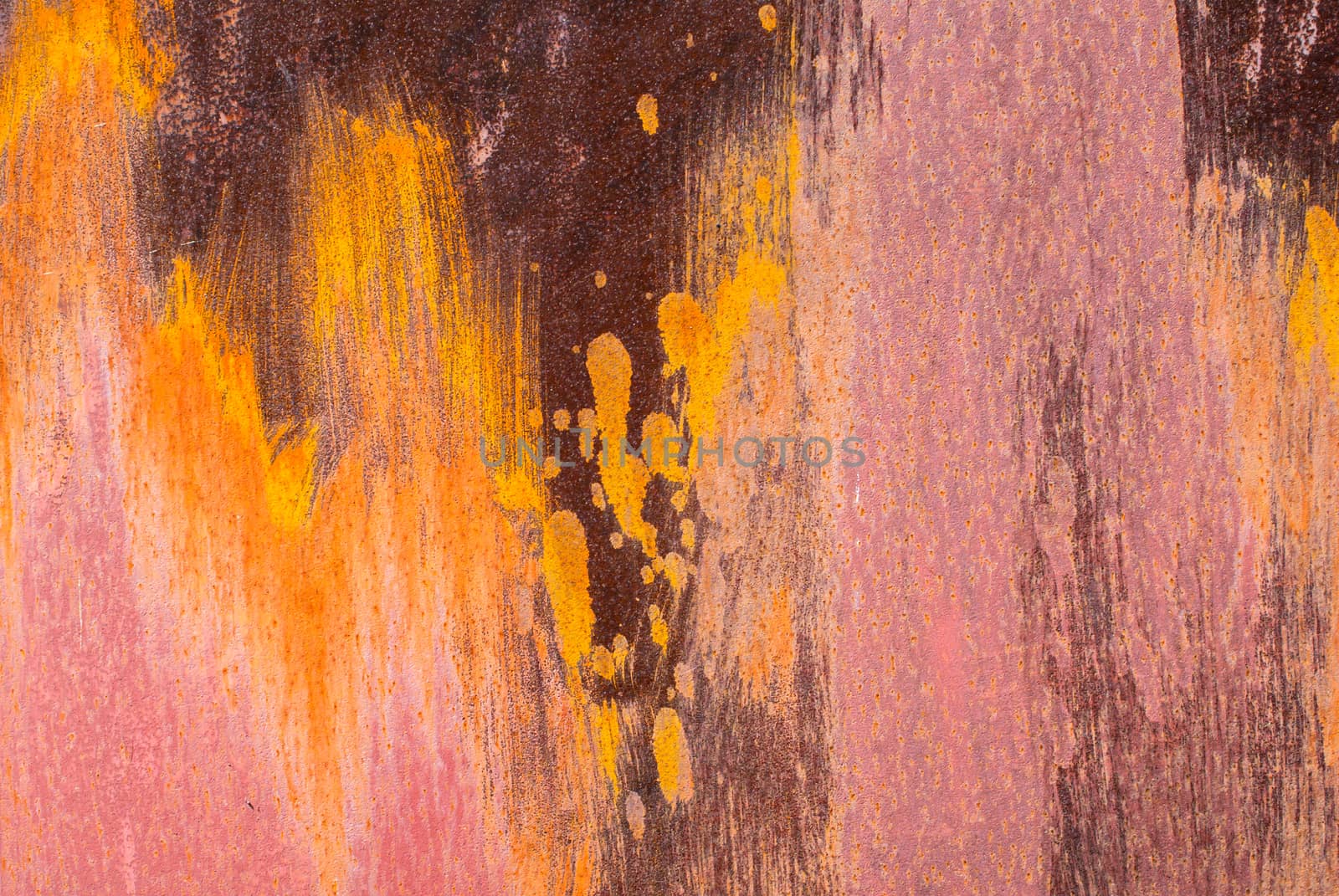 creative background of rusty metal, painted orange and pink paint carelessly, grunge metal surface, great background or texture for your project by uvisni