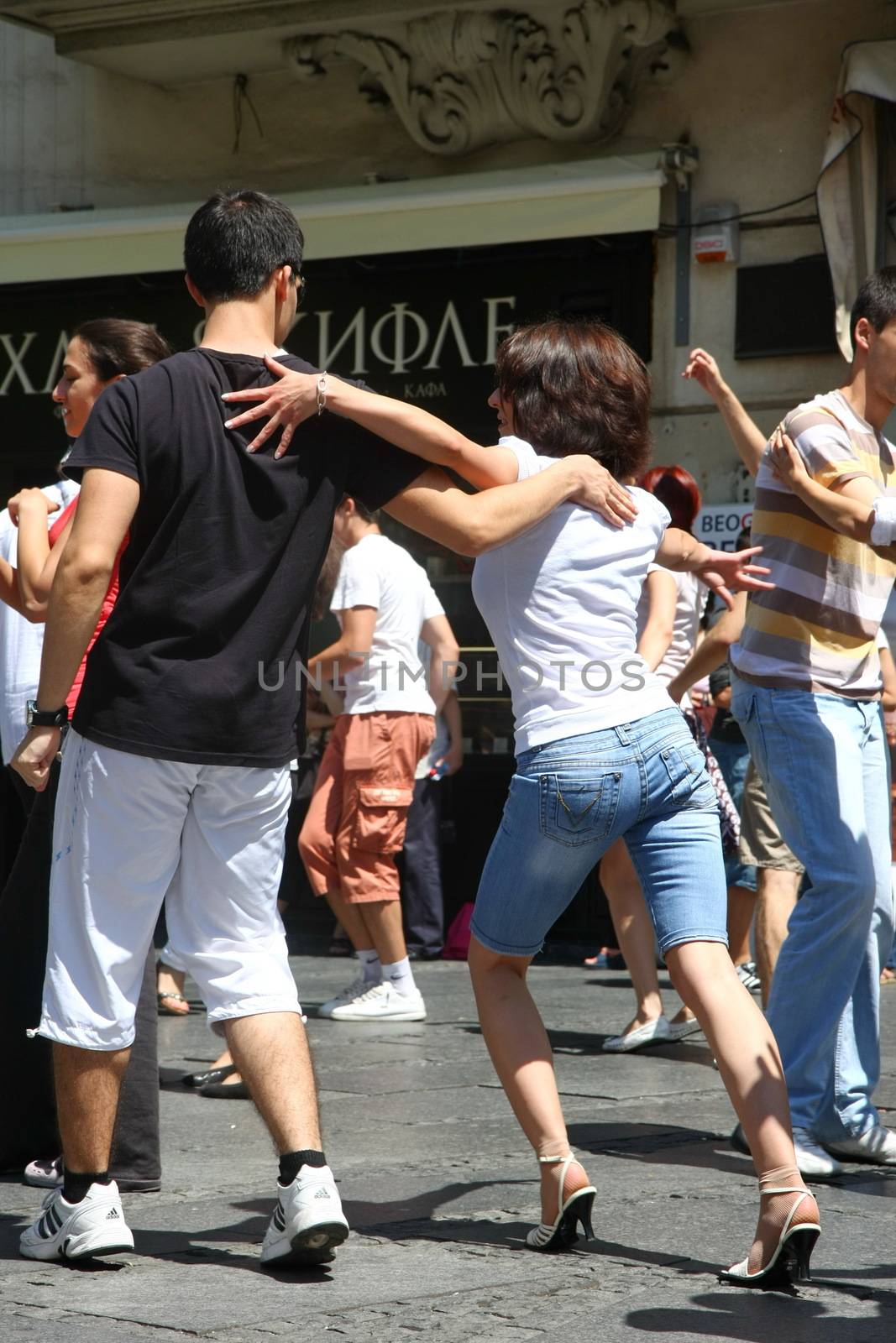 Public lesson of dance within manifestation Belgradization of Belgrade held on June 26, 2011 in Belgrade,Serbia