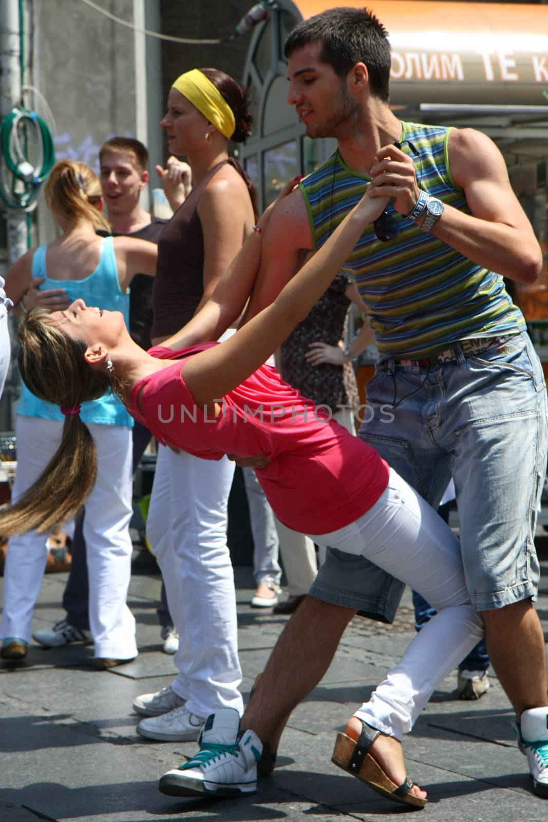 Public lesson of dance within manifestation Belgradization of Belgrade held on June 26, 2011 in Belgrade,Serbia