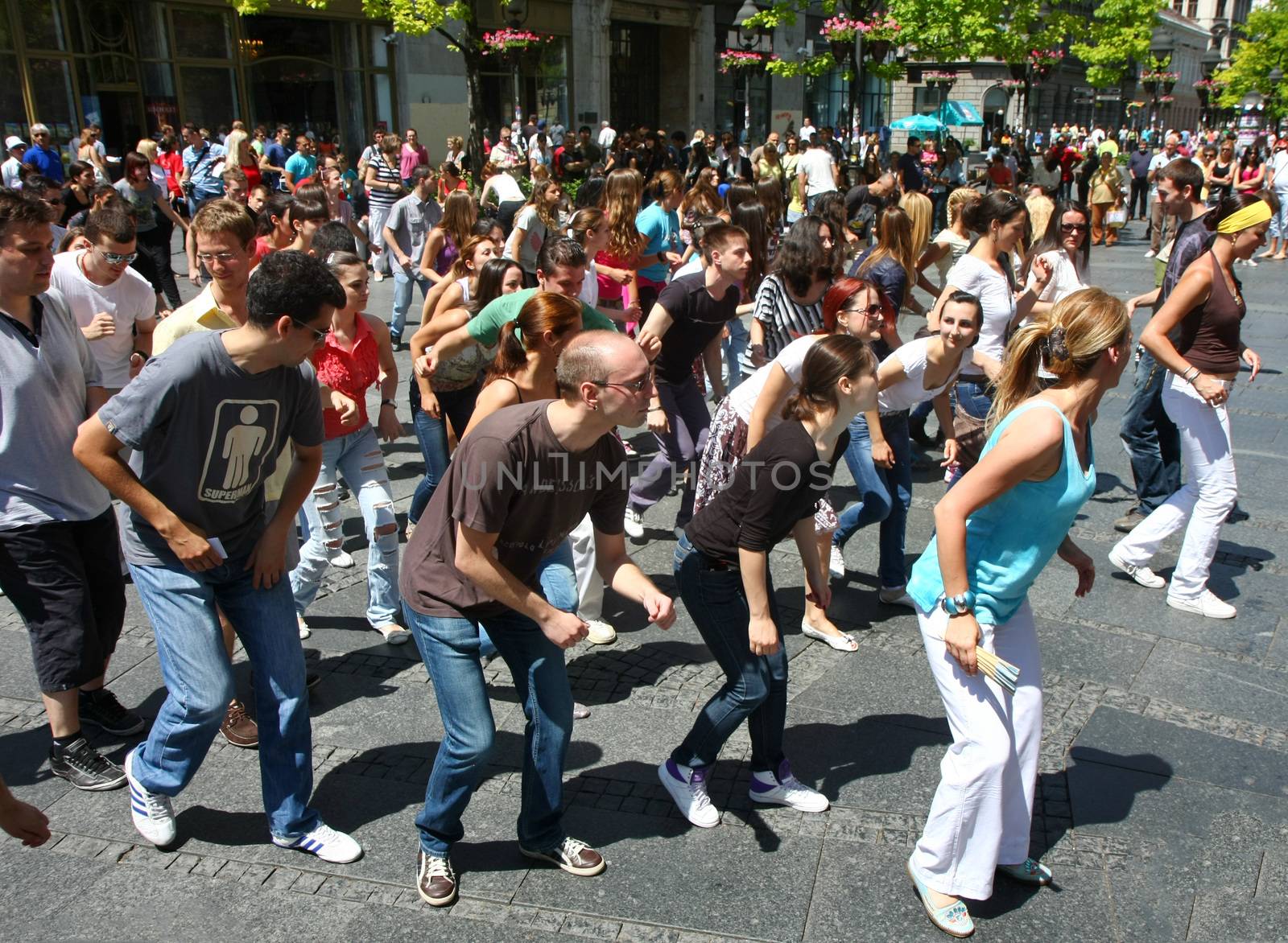 Public lesson of dance within manifestation Belgradization of Belgrade held on June 26, 2011 in Belgrade,Serbia