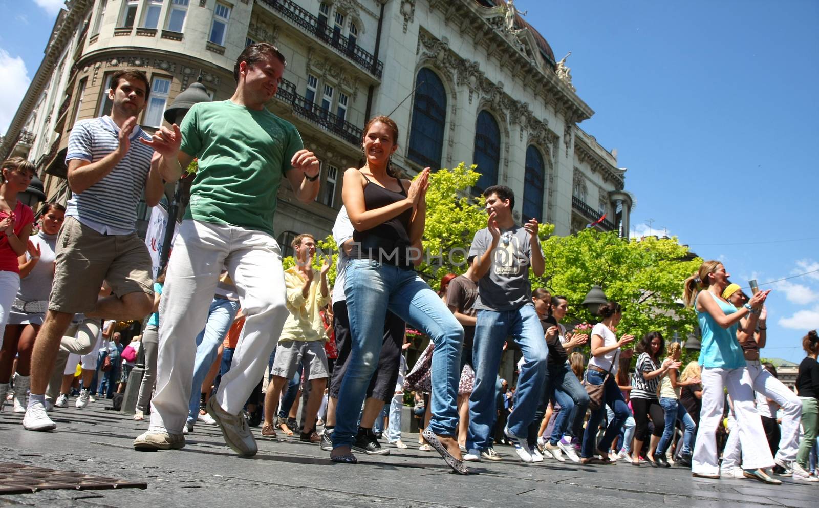 Public lesson of dance within manifestation Belgradization of Belgrade held on June 26, 2011 in Belgrade,Serbia