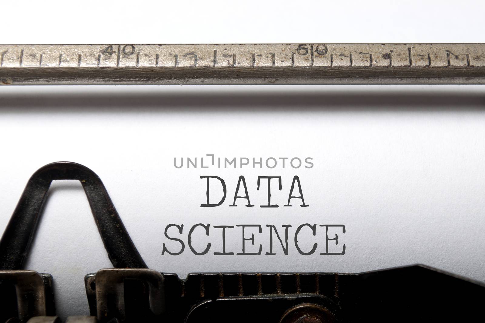 Data science printed on an old typewriter 