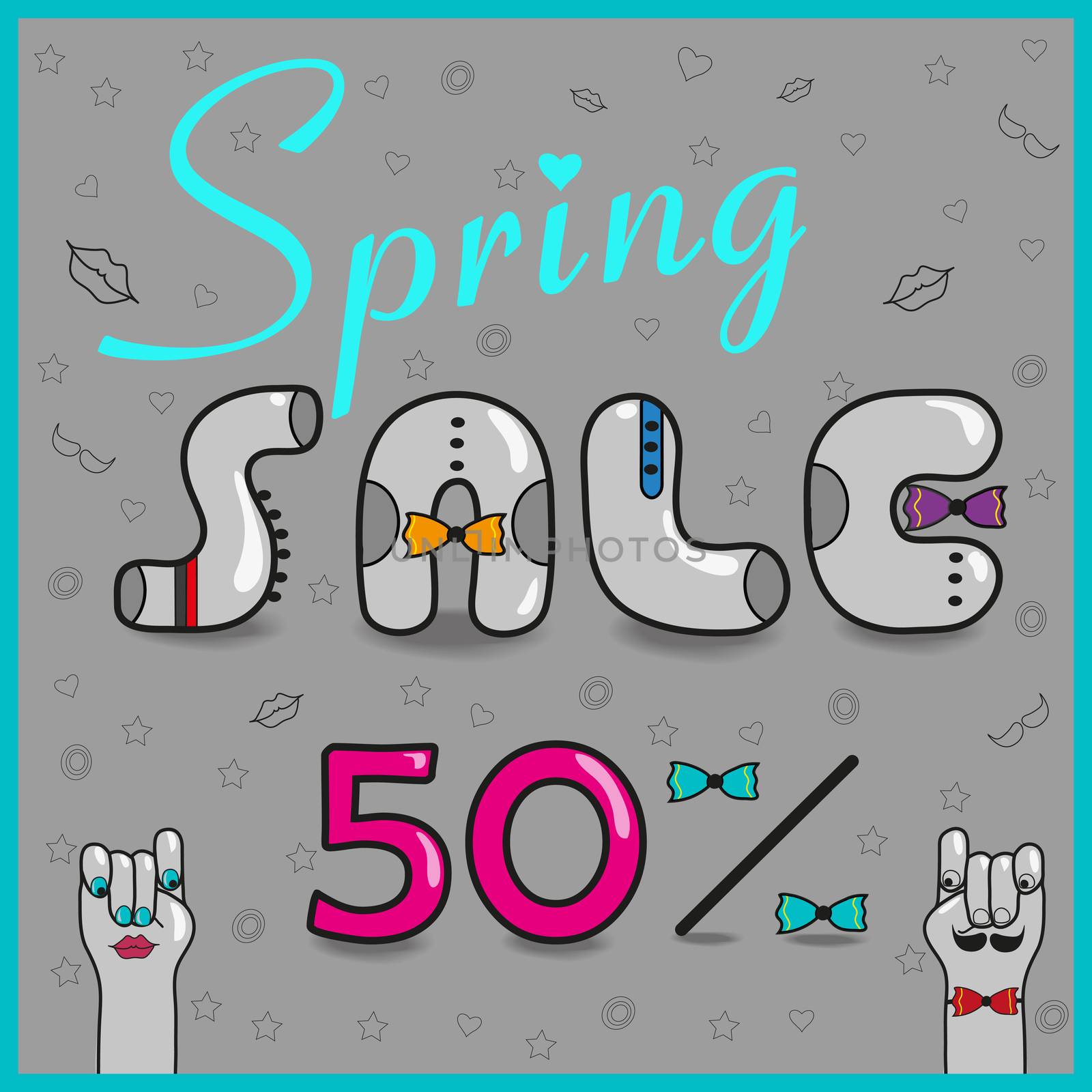 Inscription sale with hipster style
