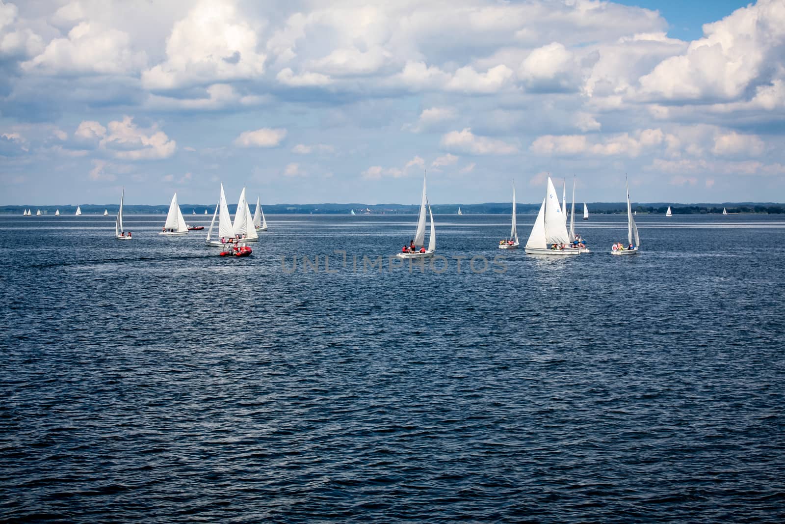 Sail boats on the lake by DmitryOsipov