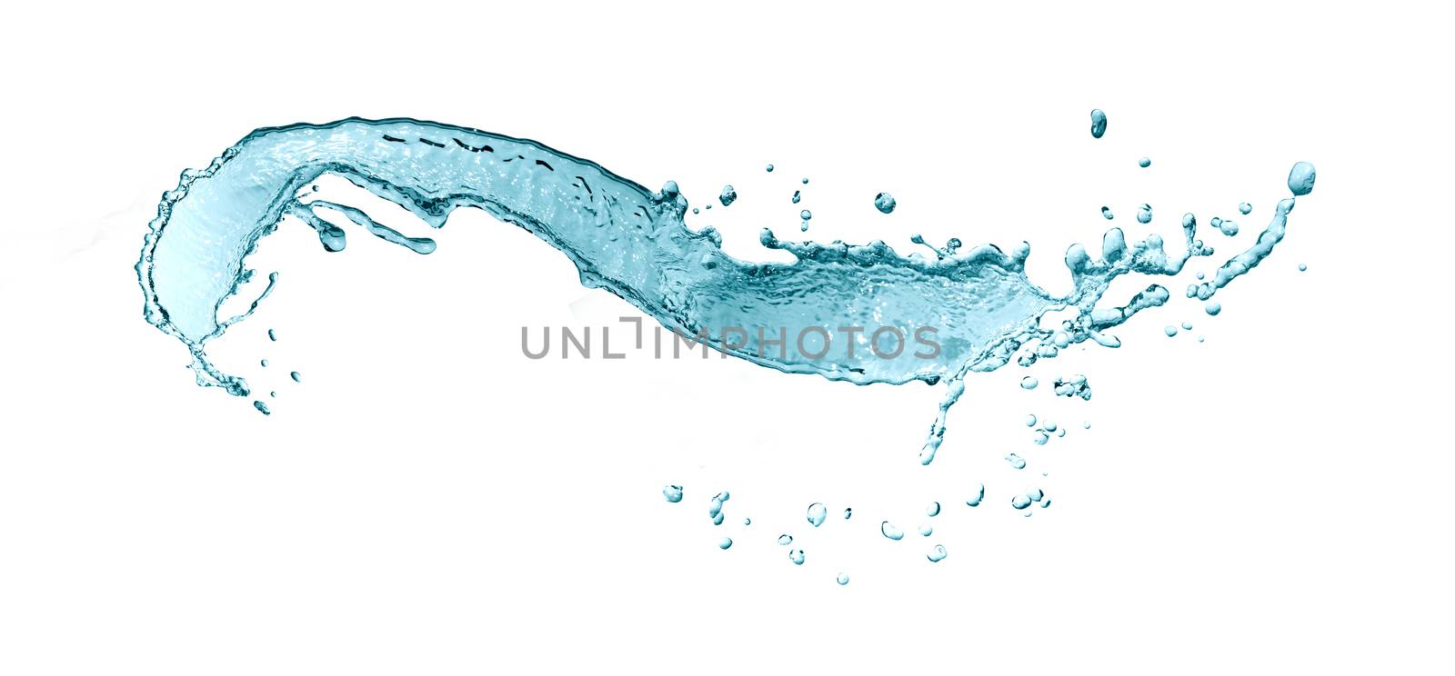 Nice abstract water splash with drops on white background