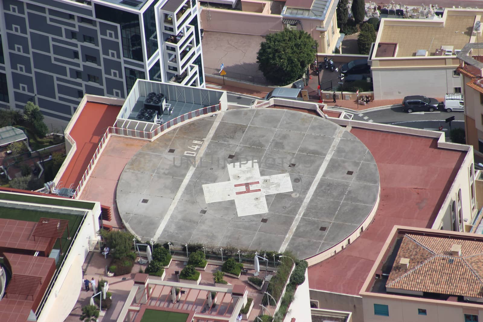 Helicopter Landing Pad on a Hospital Building in Monaco