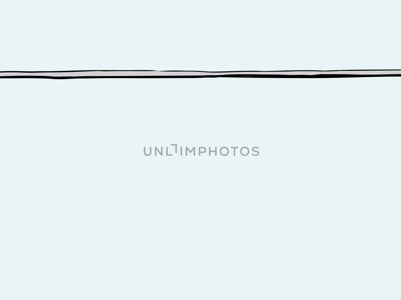 Hand drawn cartoon of long single steel rod with nothing on it over white background
