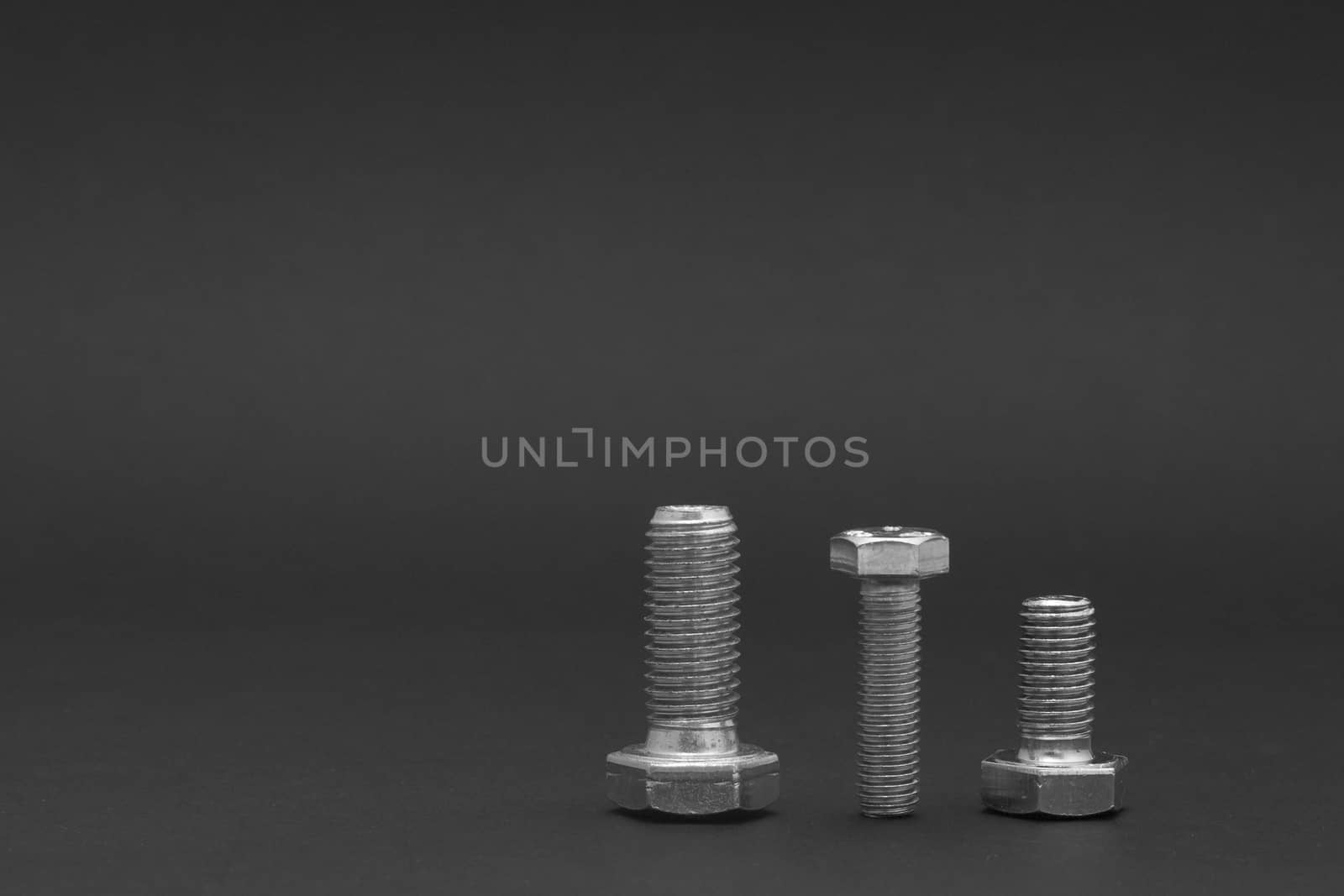 A group of stainless bolts