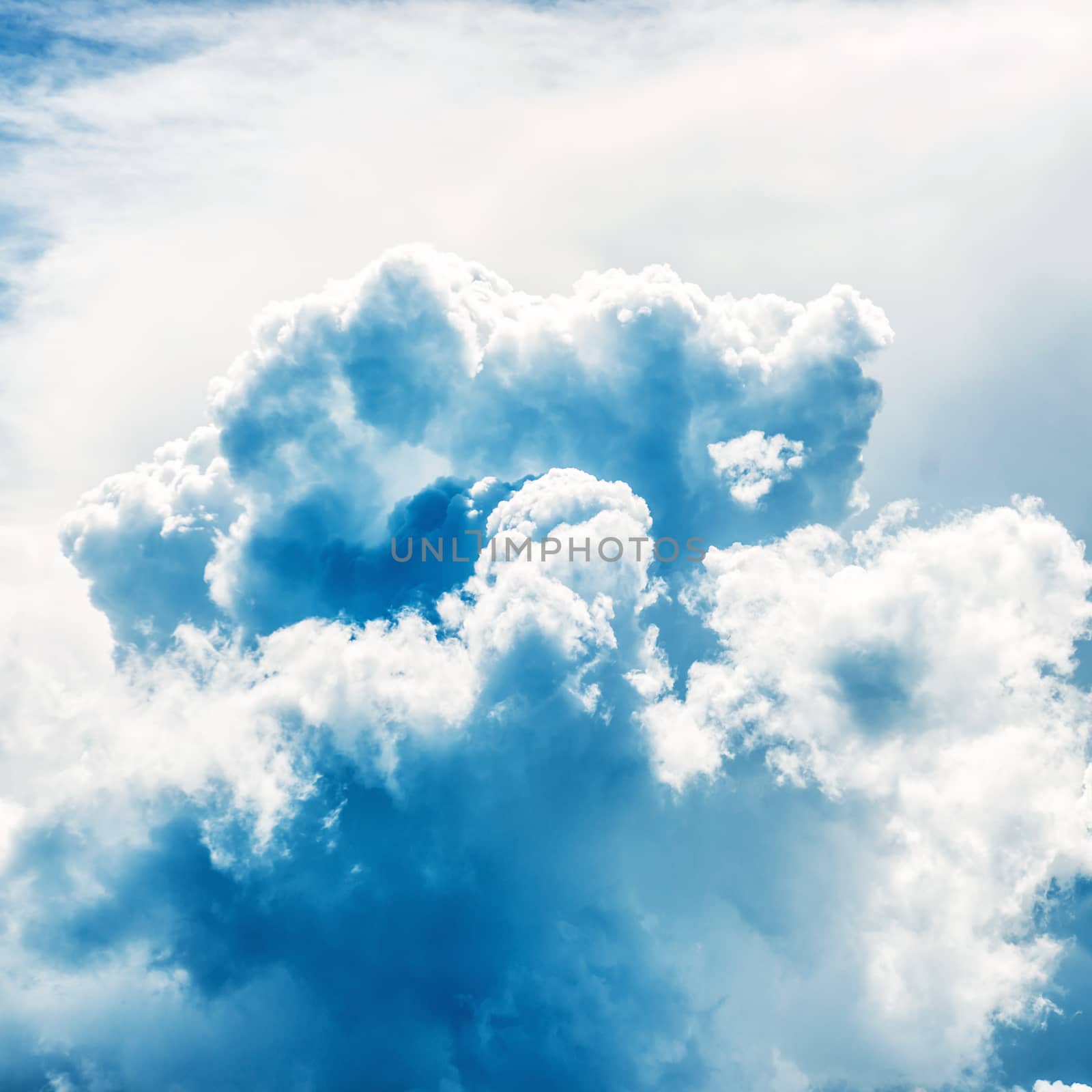 Blue clouds and sky. Natural background