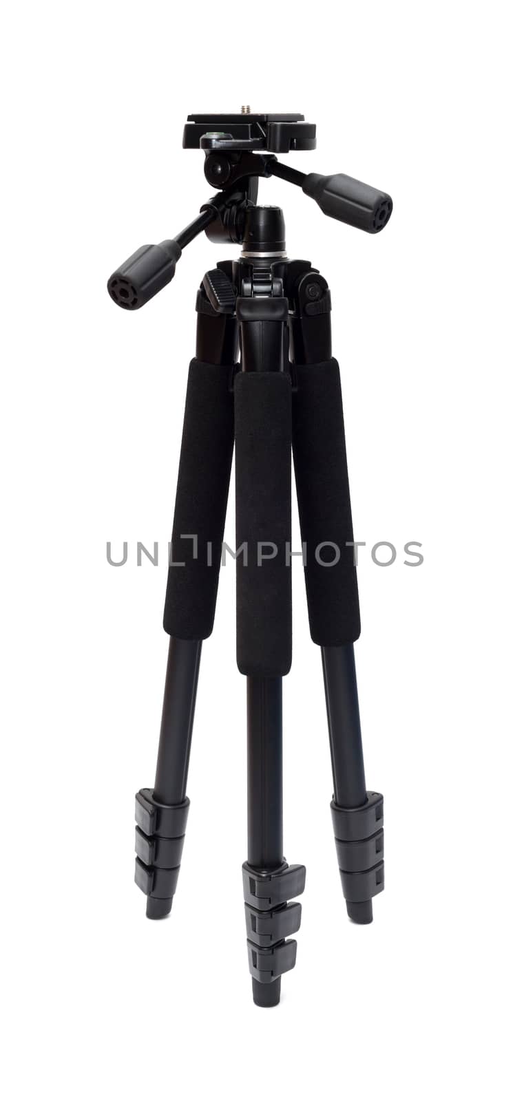 photo tripod isolated on white background