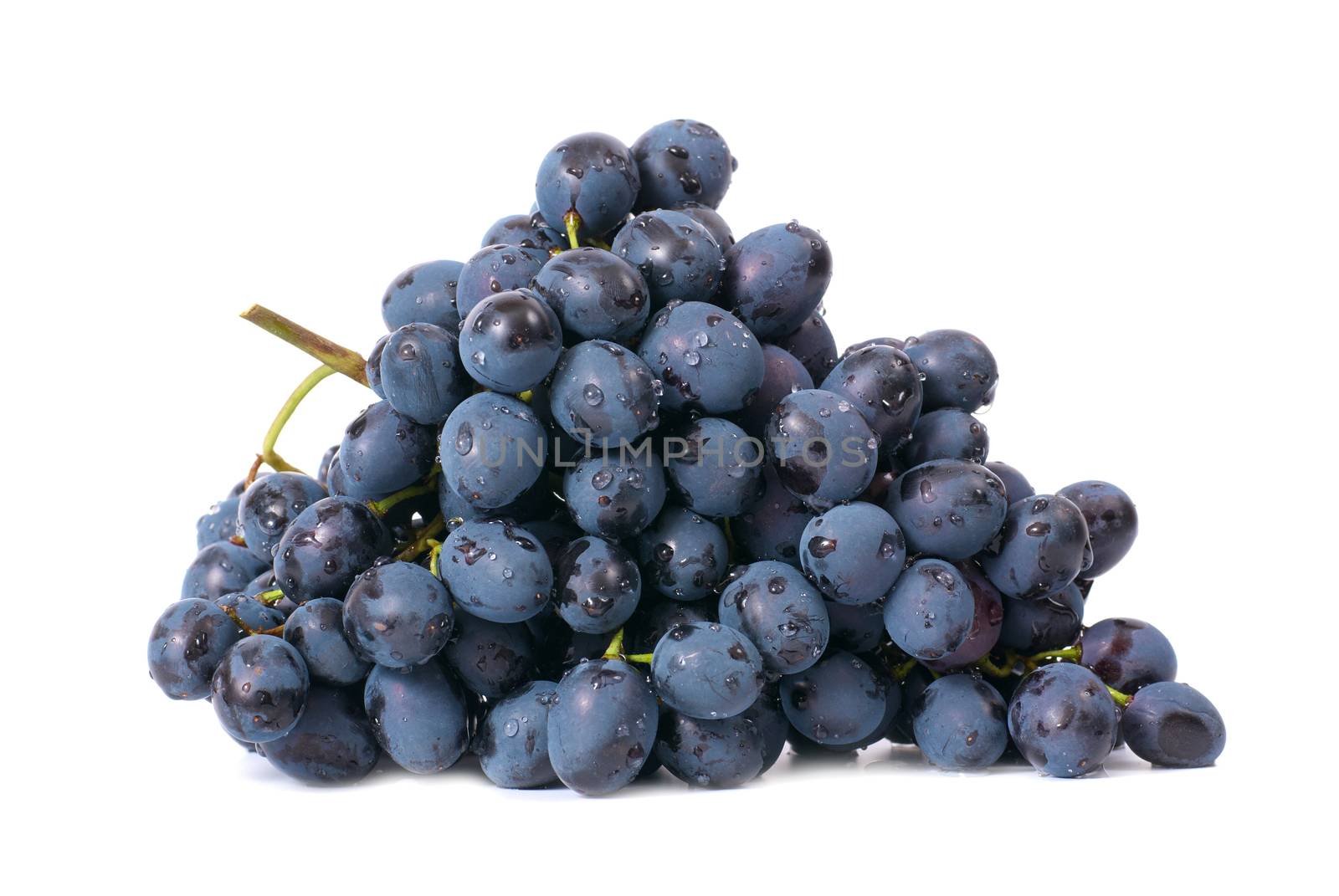 Bunch of red grapes isolated on white background