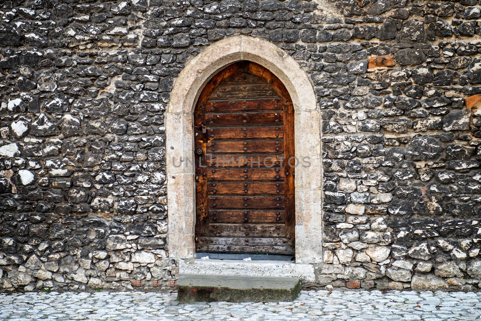 Old wooden door by vapi