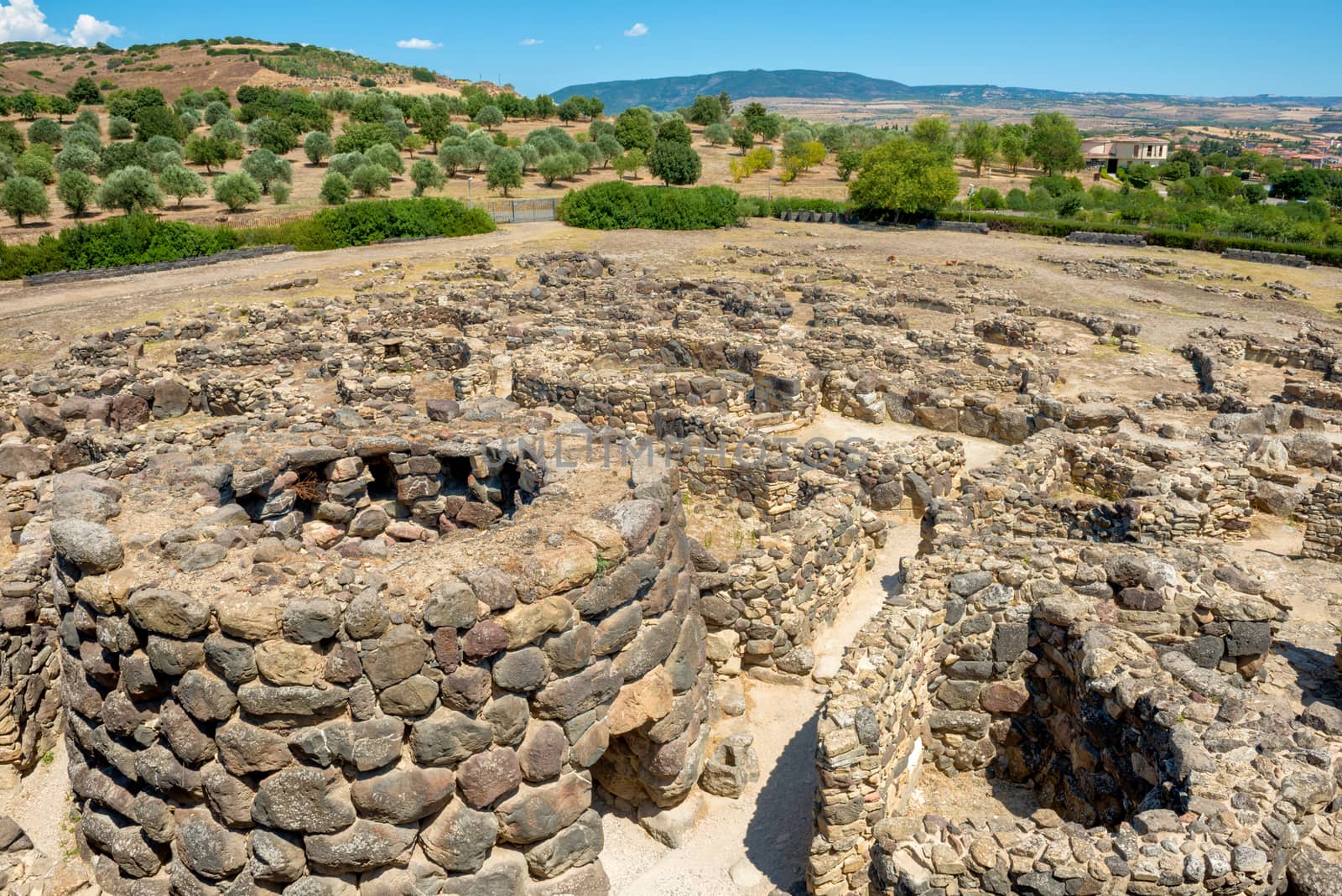 Ruins of ancient city. Nuraghe culture, Sardinia, Italy