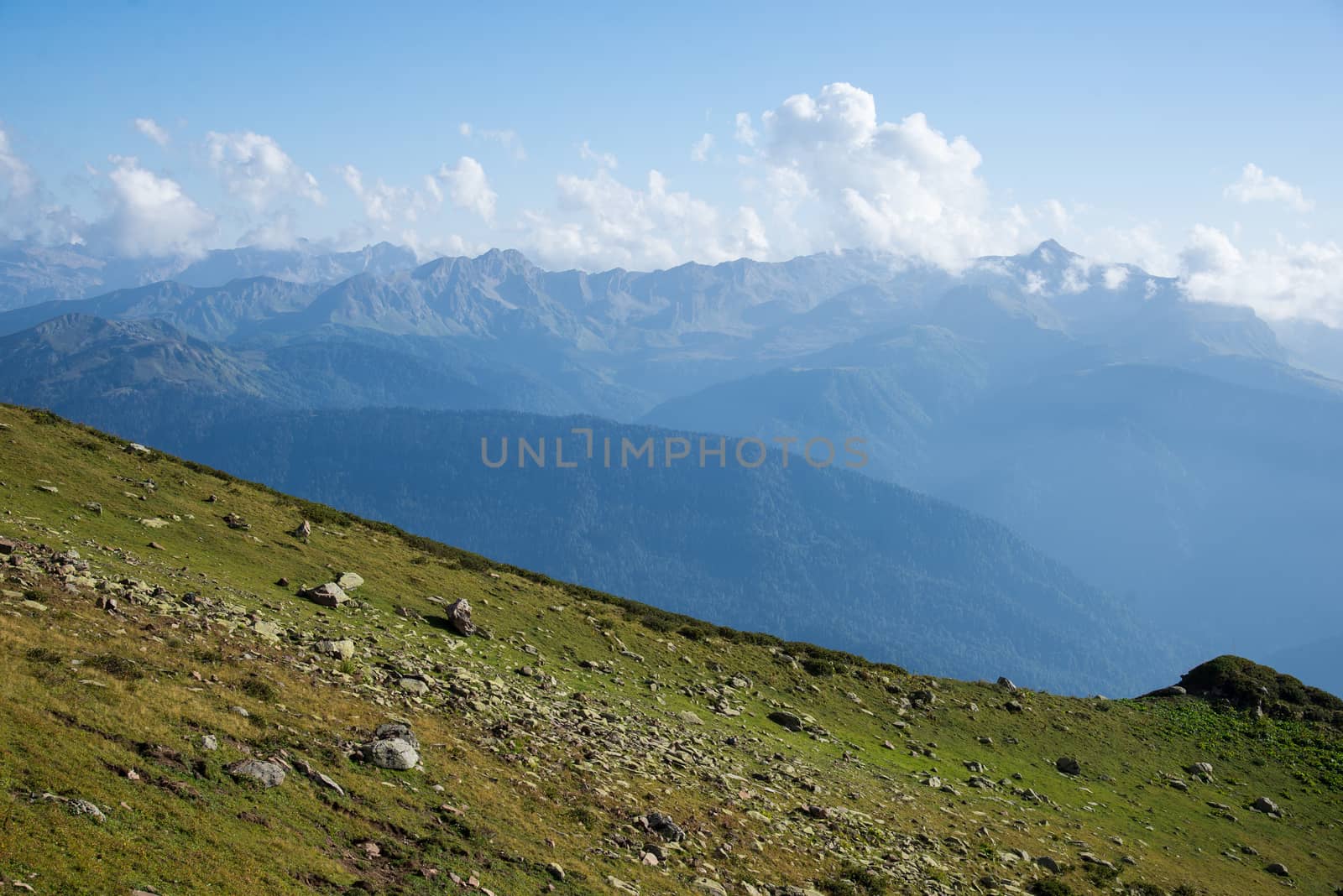 Beautiful mountain scenery of Krasnaya Polyana . Sochi