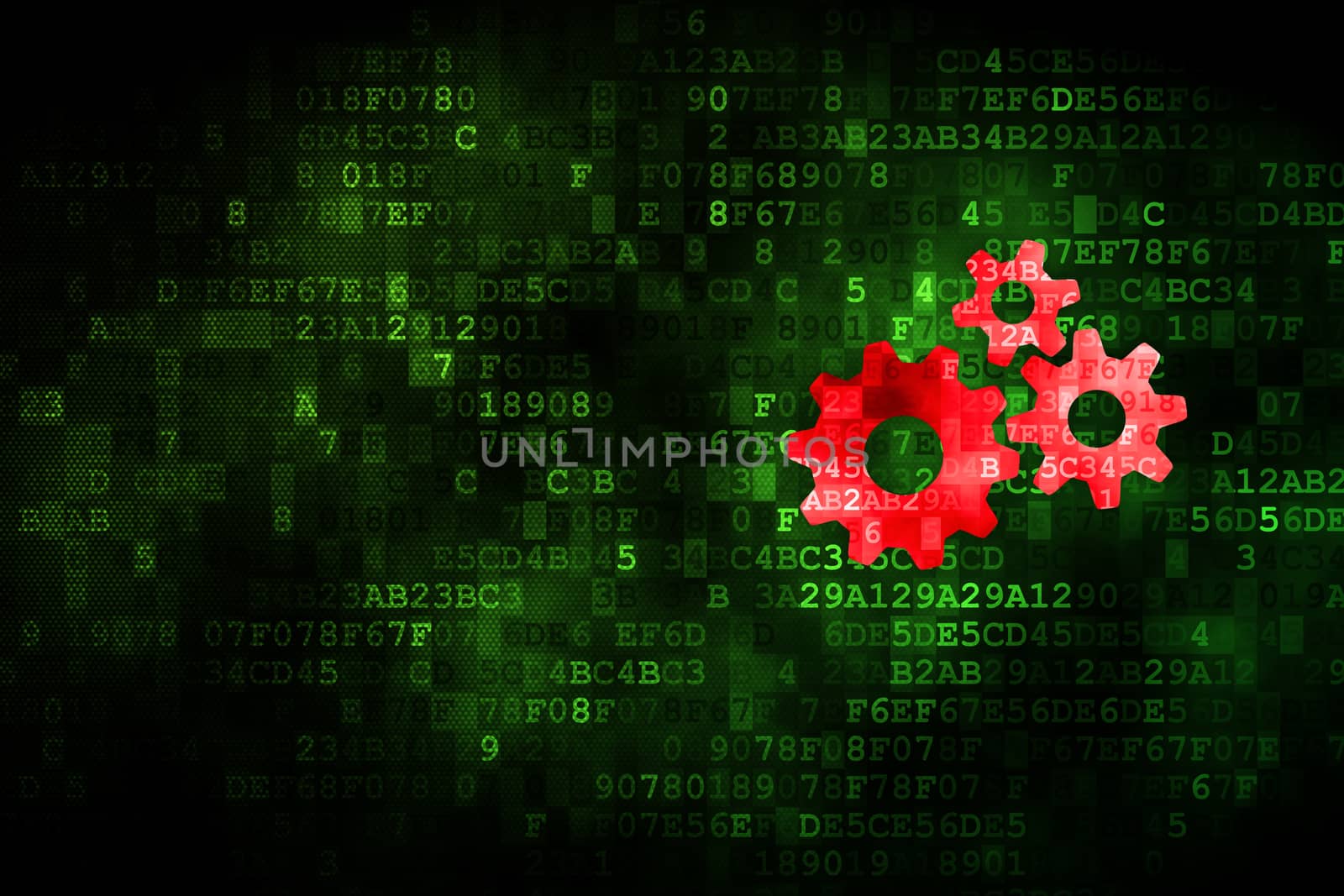 Information concept: Gears on digital background by maxkabakov