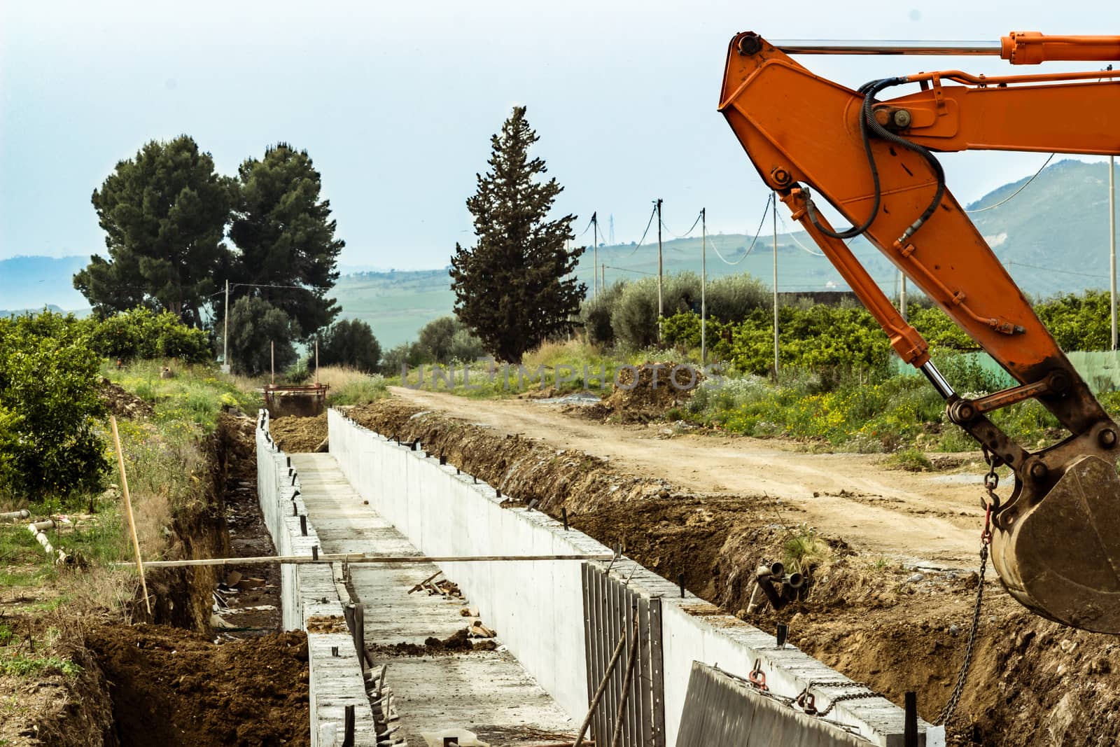 the red excavator in a day's work