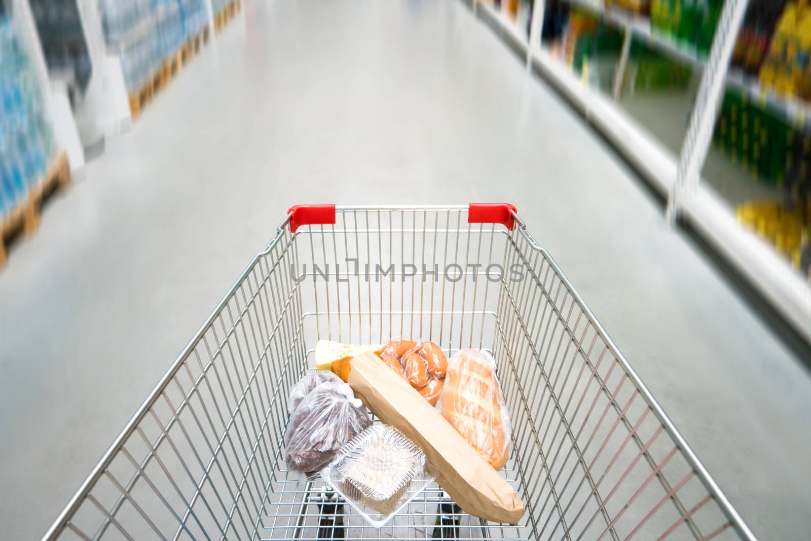 Shopping cart in supermarket by vapi