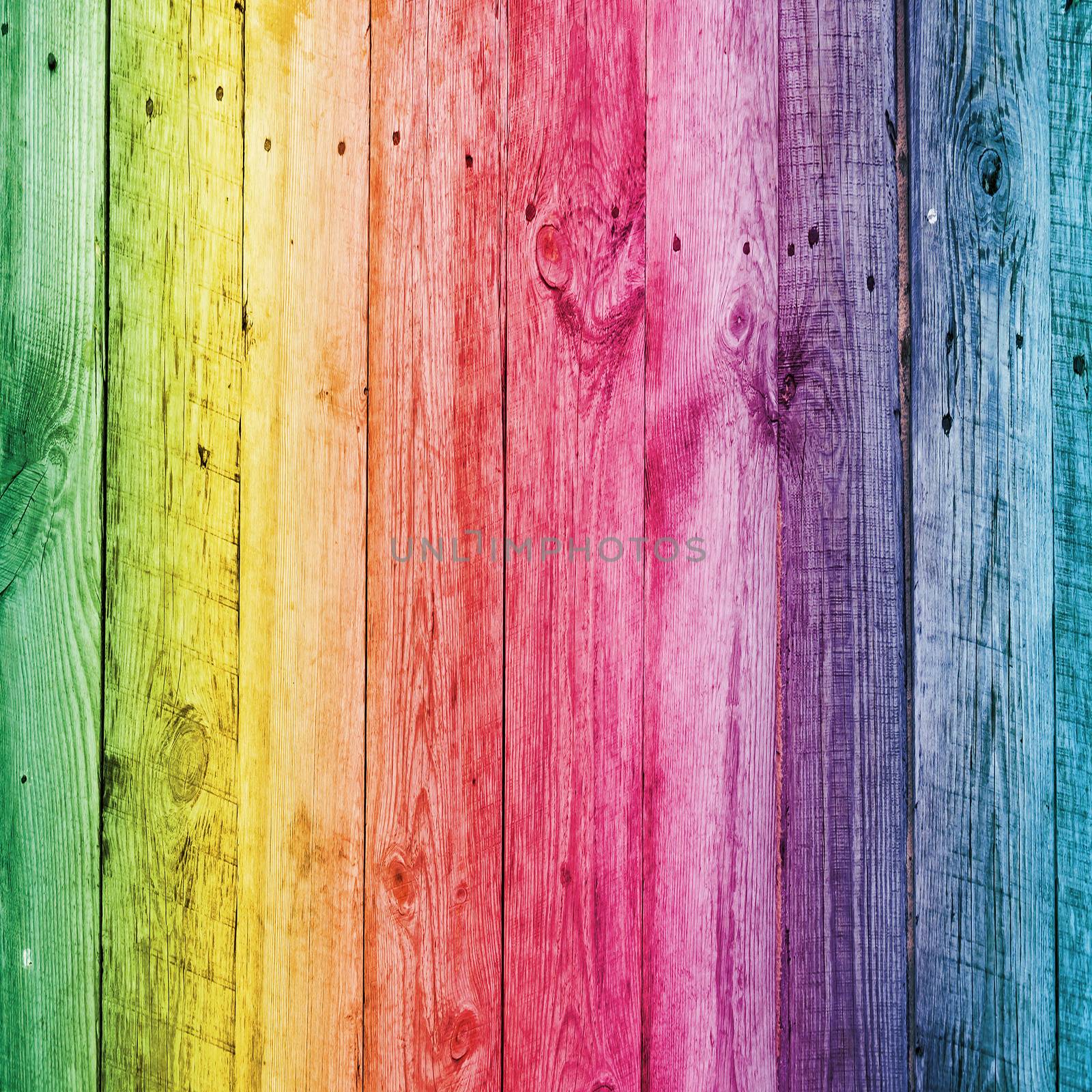 Rainbow wooden desk for background by vapi